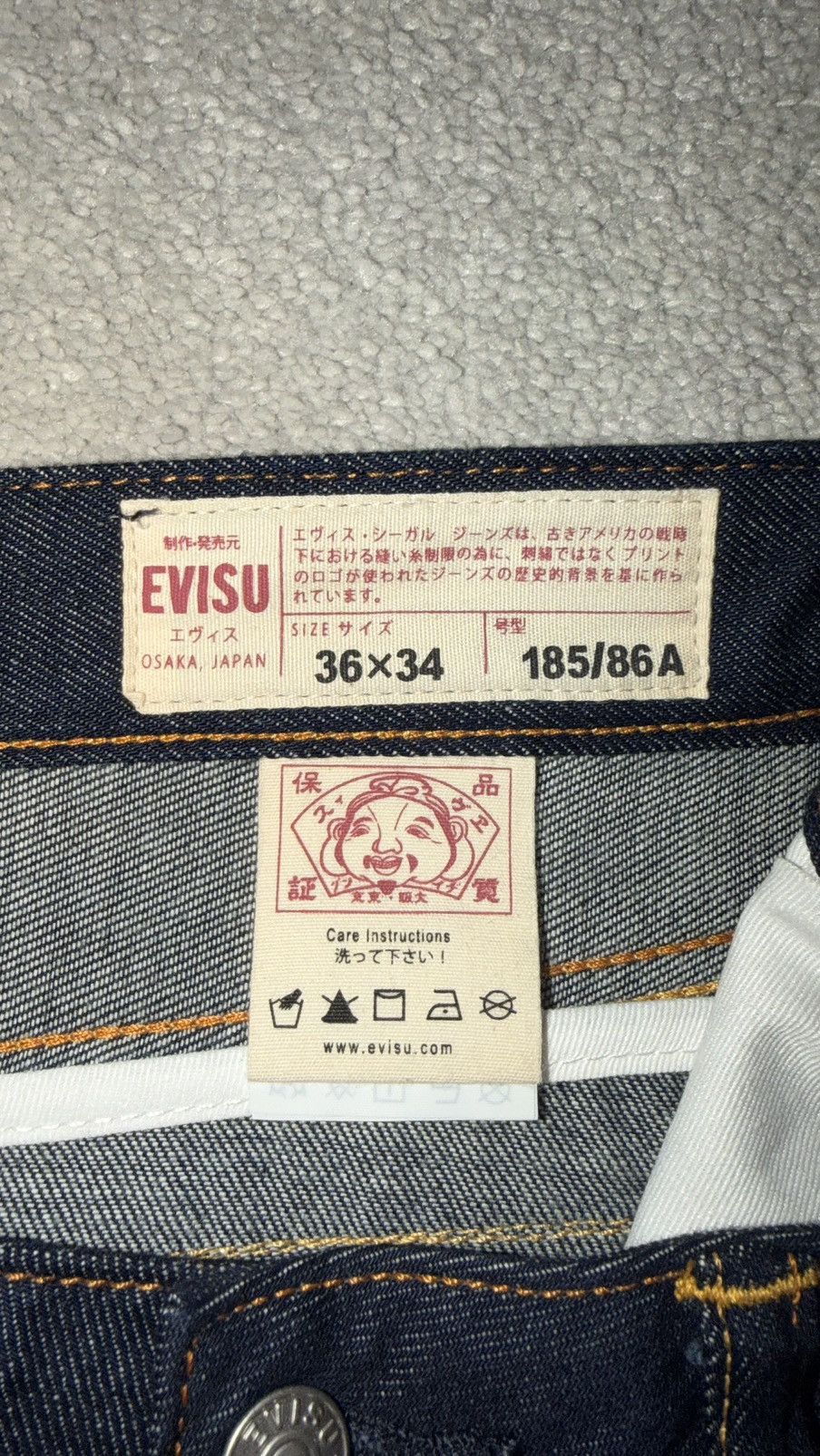 Evisu EVISU SS23 Graffiti Daruma Skinny Fit Jeans - Denim Blue Size US 36 / EU 52 - 4 Thumbnail