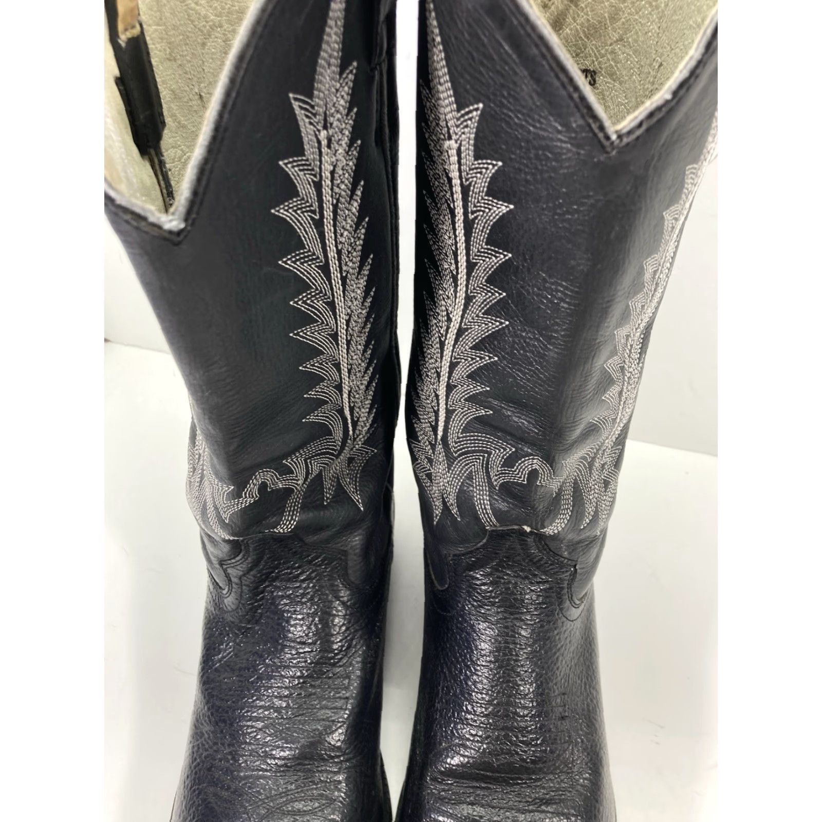 Vintage Cowtown Boots Men 10.5 D Black Leather Western Classic Rodeo Superb Boot Size US 11 / EU 44 - 4 Thumbnail