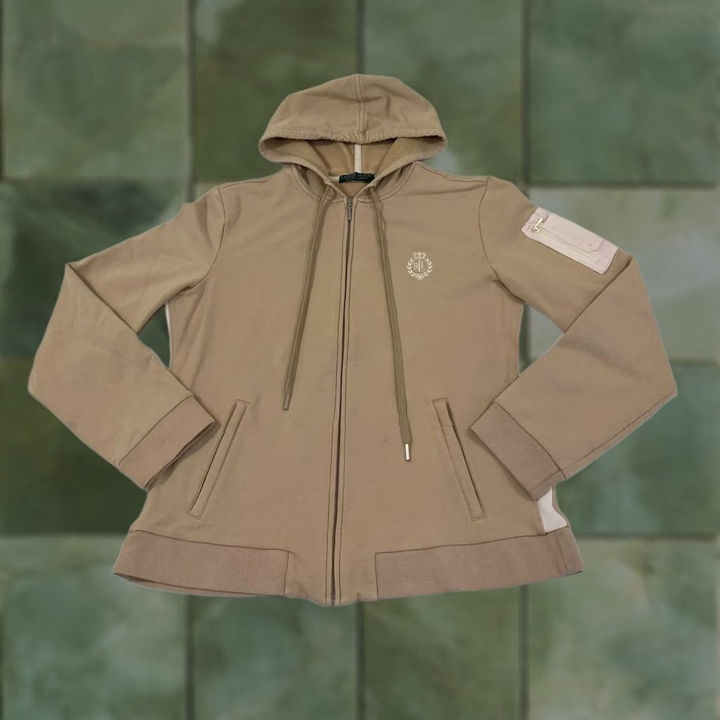 Ralph Lauren Ralph Lauren Hoodie Womens Beige Full Zip Lauren Active Crest Logo Jacket Read Size M / US 6-8 / IT 42-44 - 1 Thumbnail