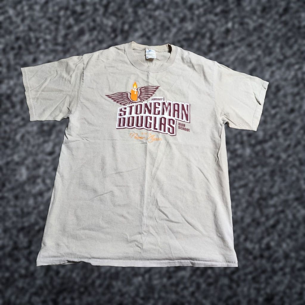 Port & Company Port & Company Mens T-Shirt Marjory Stoneman Douglas High Parkland Florida Beige Size M Classic Crew Neck Size US M / EU 48-50 / 2 - 1 Thumbnail