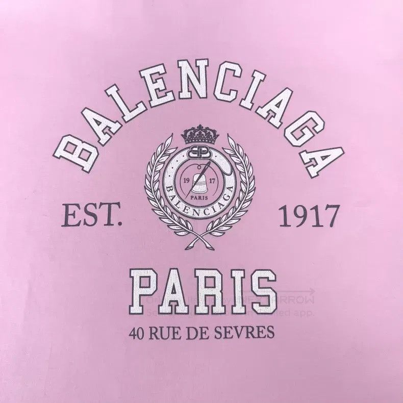 Balenciaga Balenciaga Light Pink Crown Wheat Short Sleeve Size US S / EU 44-46 / 1 - 5 Thumbnail