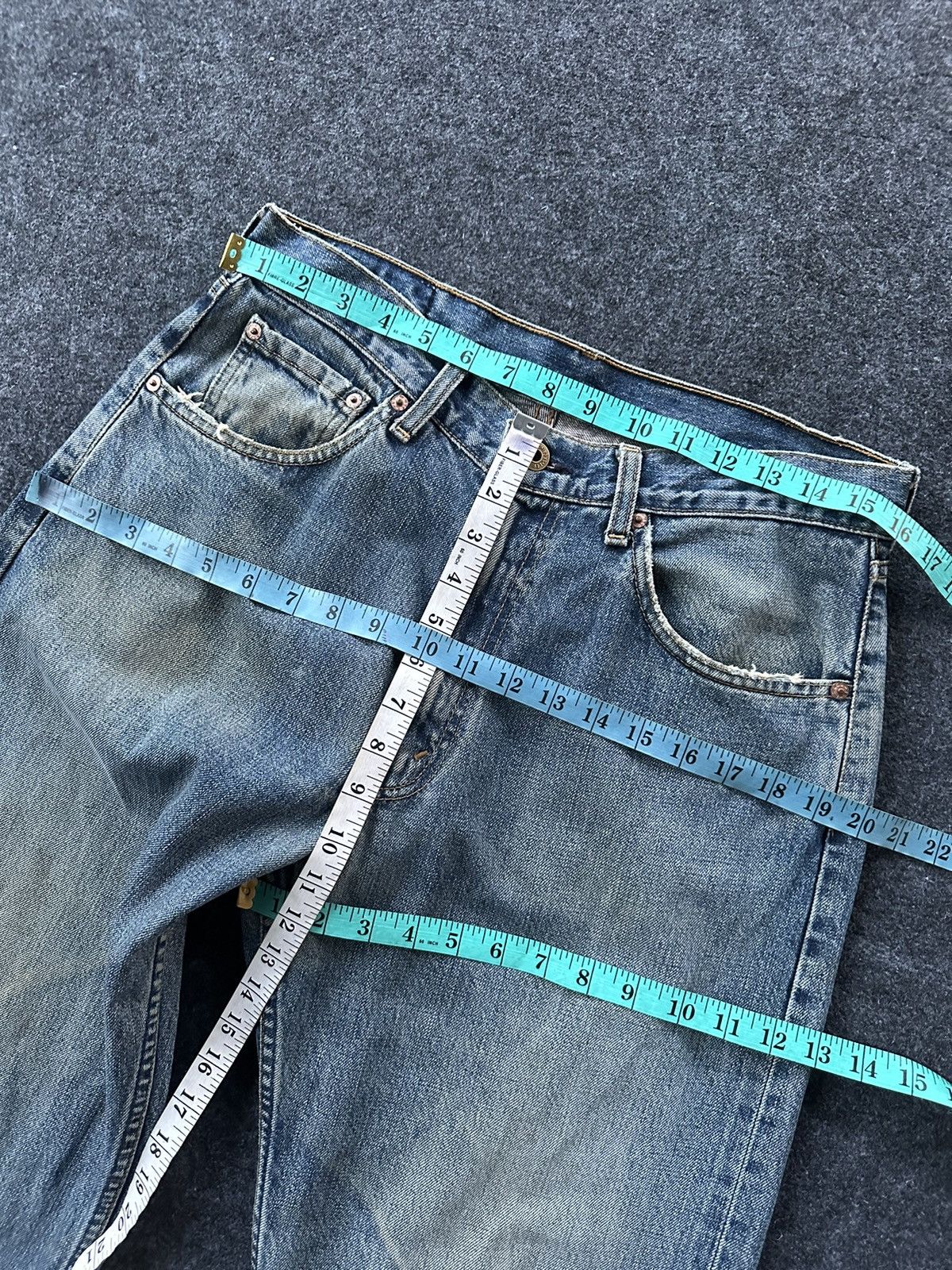 Levi's Vintage 90s Levis 504 Worn Dirty Denim 32x33 D168 Size US 32 / EU 48 - 8 Thumbnail