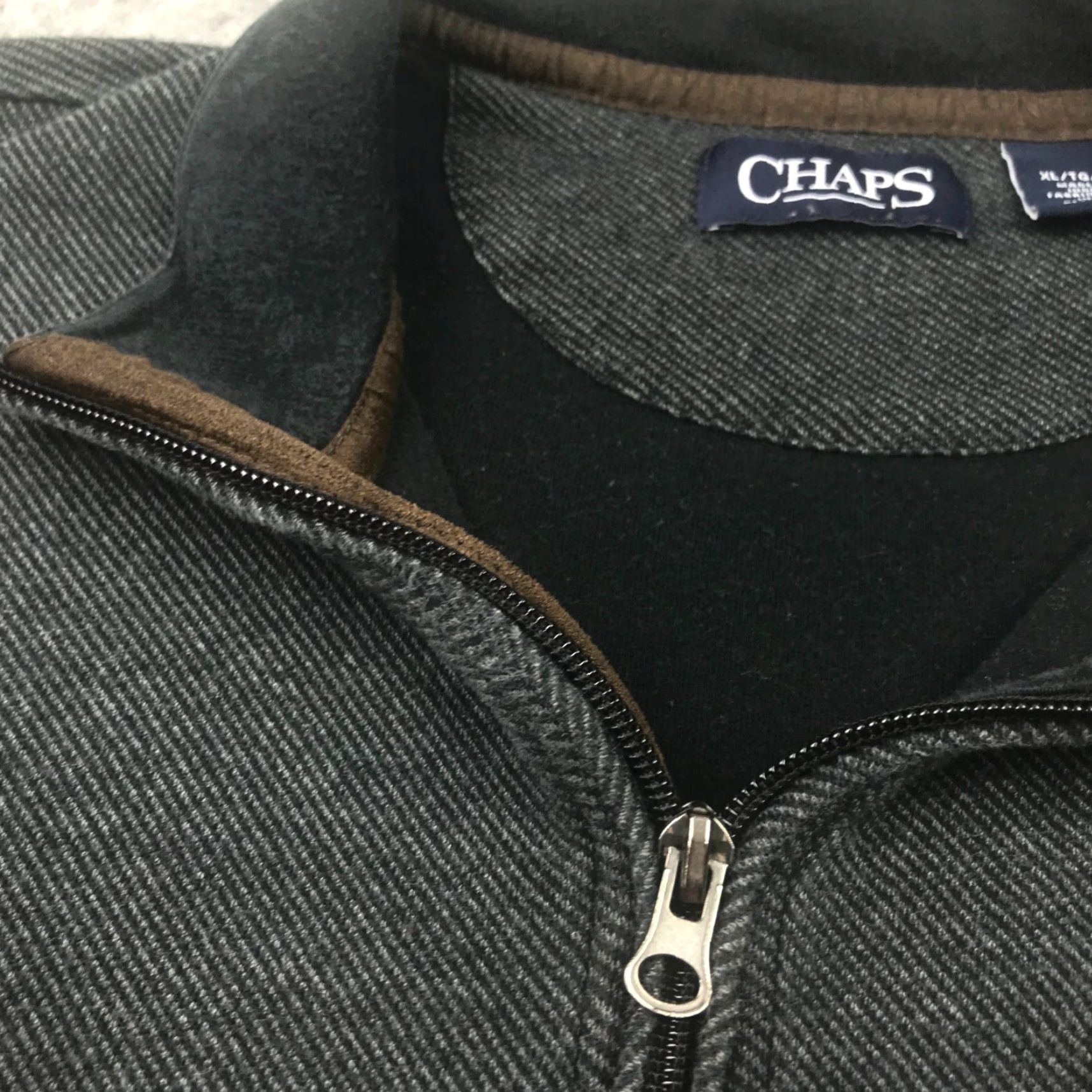 Chaps Chaps Sweatshirt 1/4 Zip Mock Neck Long Sleeve Adult Large Gray Cotton Knit Mens Size US L / EU 52-54 / 3 - 6 Thumbnail