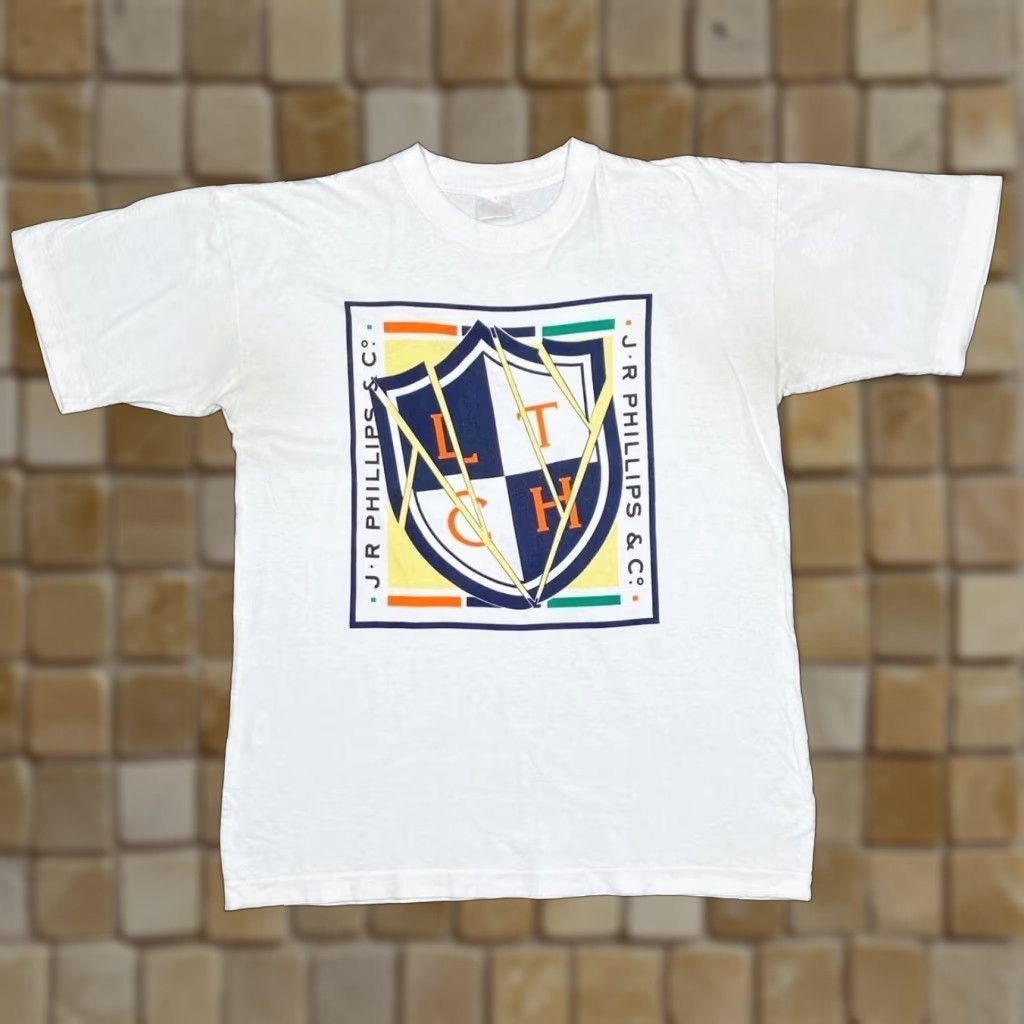 Other Vintage 90’s J.R PHILLIPS & CO. Promo Graphic Single Stitch T-Shirt Large XL White Mens 90s graphic spellout print front Size US L / EU 52-54 / 3 - 1 Thumbnail
