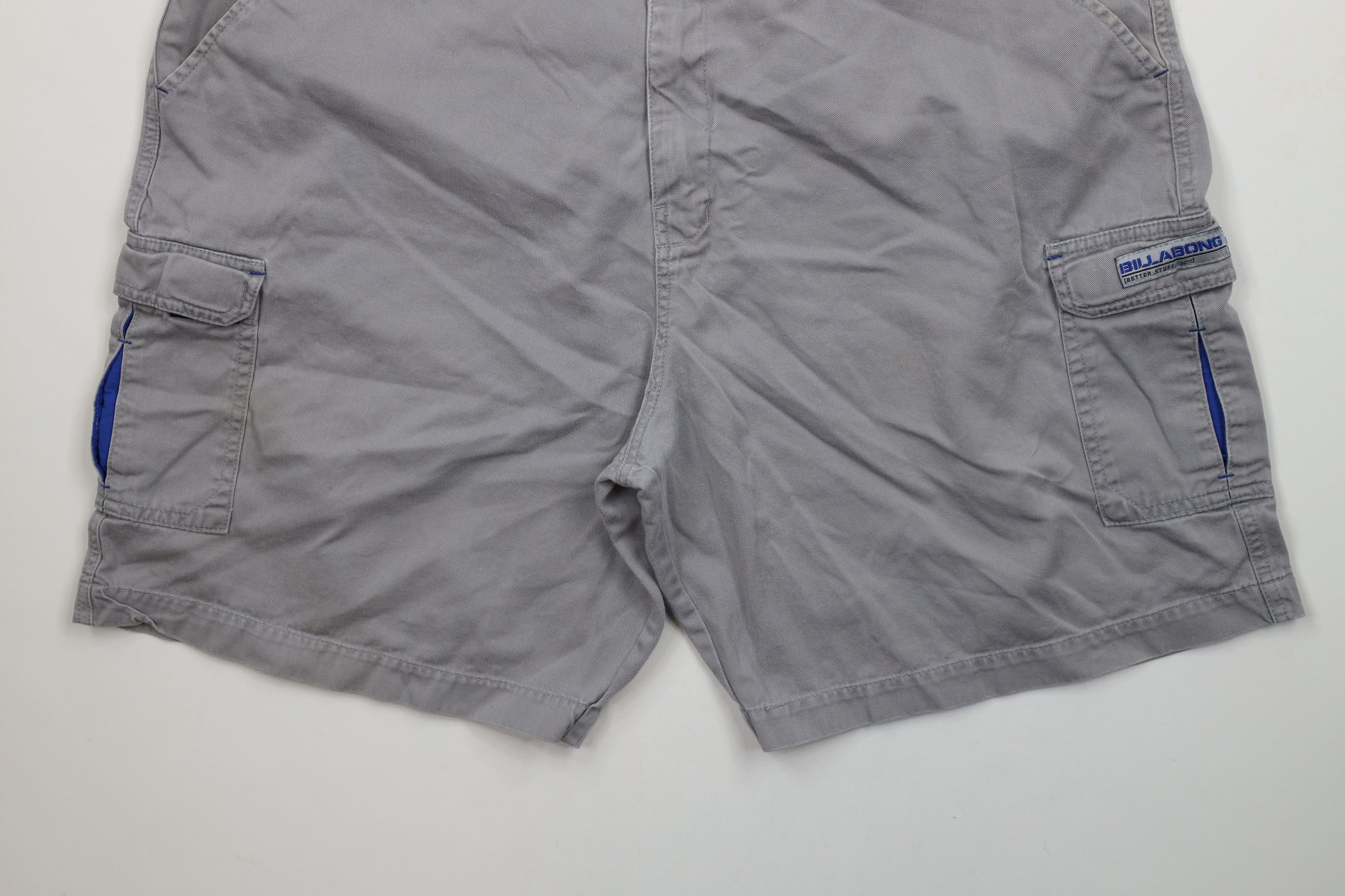 Billabong × Vintage Vintage 90s Y2K Billabong Surfing Baggy Cargo Shorts Gray Size US 40 / EU 56 - 4 Thumbnail