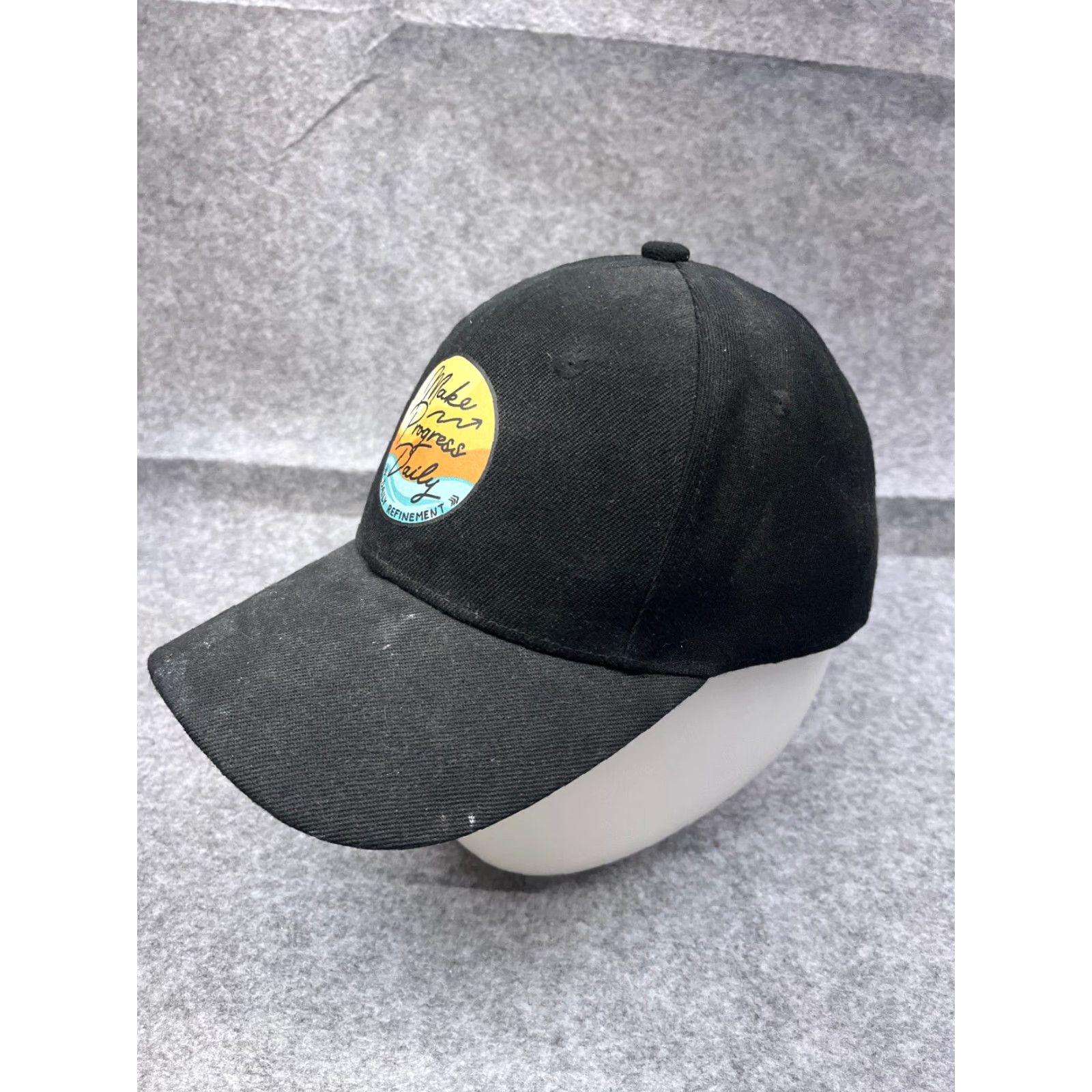 Vintage Make Progress Daily Hat Cap StrapBack Adult One Size Black YT Size ONE SIZE - 4 Thumbnail