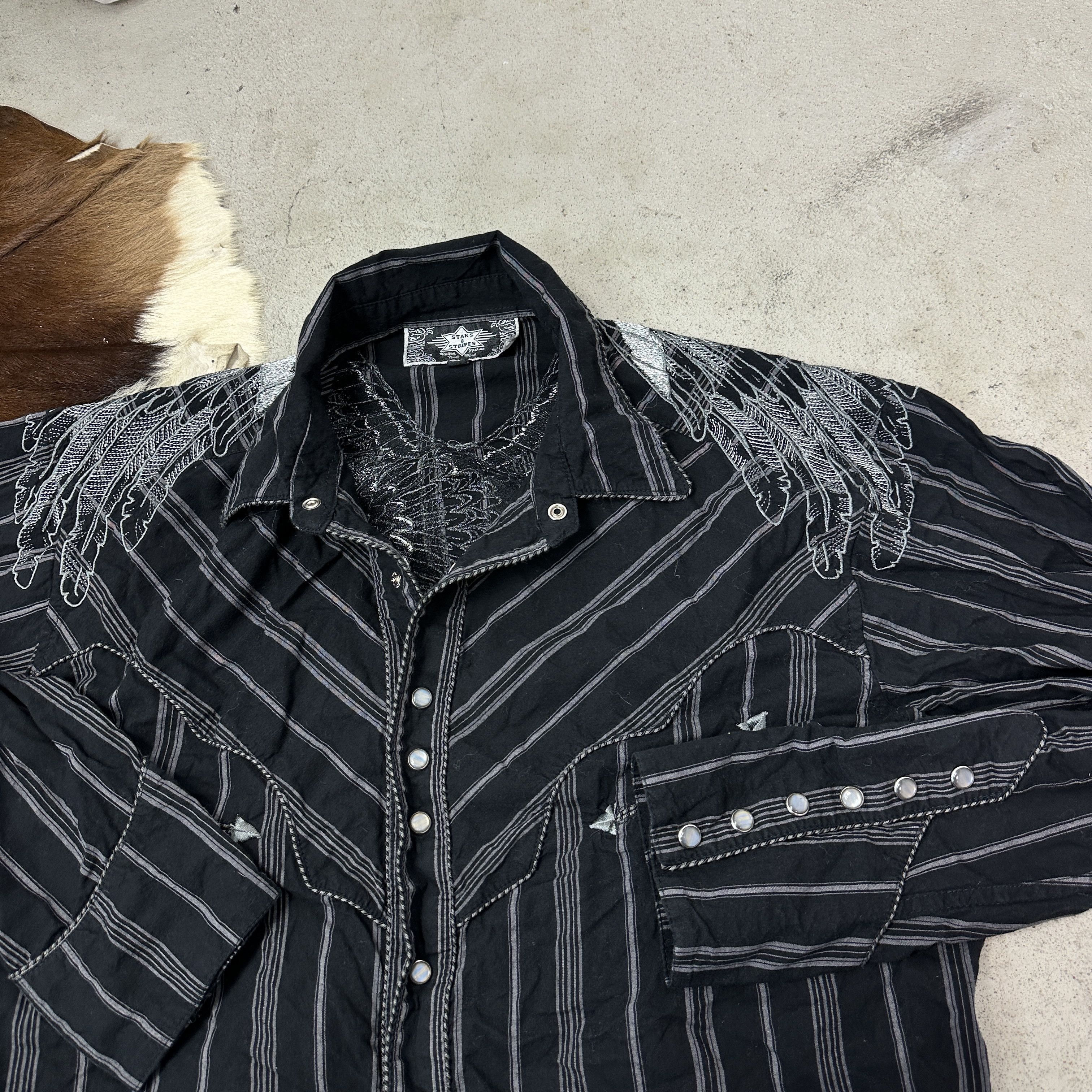 Vintage Vintage Striped Western Snap Buttons Cowboy Styled Shirt Y2K Size US XL / EU 56 / 4 - 3 Thumbnail