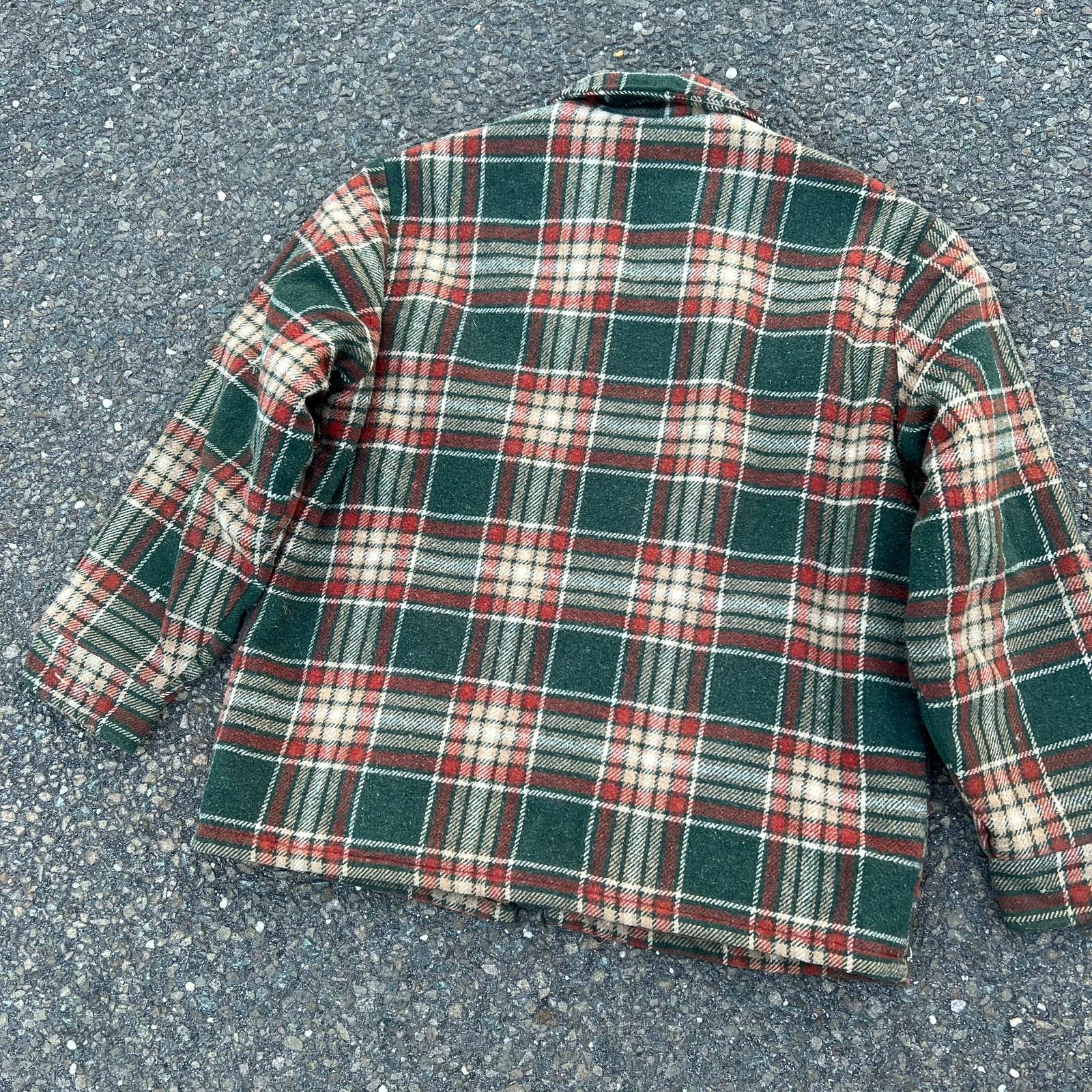 Vintage True Vintage green orange plaid wool talon zipper jacket Size US L / EU 52-54 / 3 - 3 Thumbnail