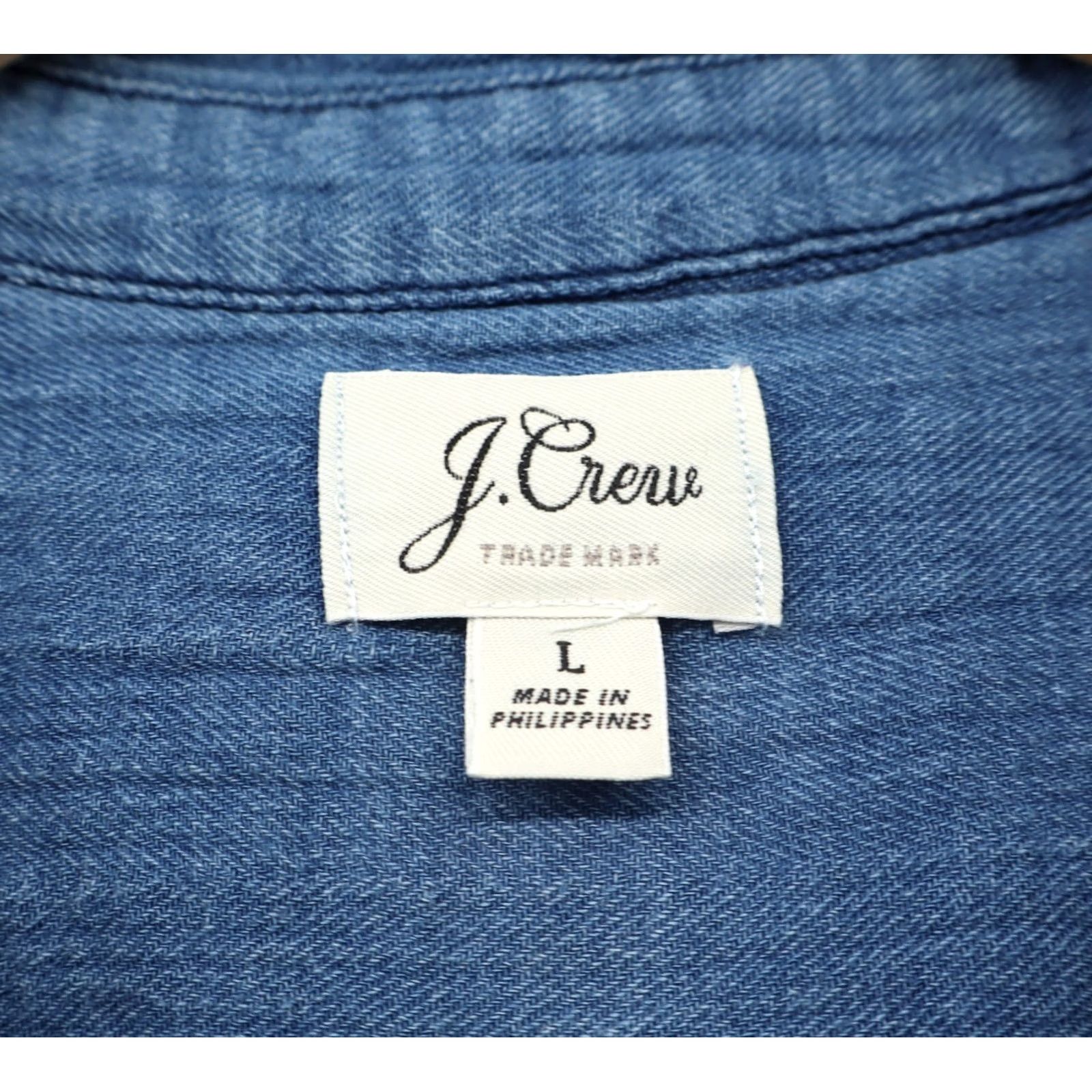 J.Crew J.CREW Women's Shirt Dress Short Sleeve L Blue Casual 100% Cotton Size L / US 10 / IT 46 - 3 Thumbnail