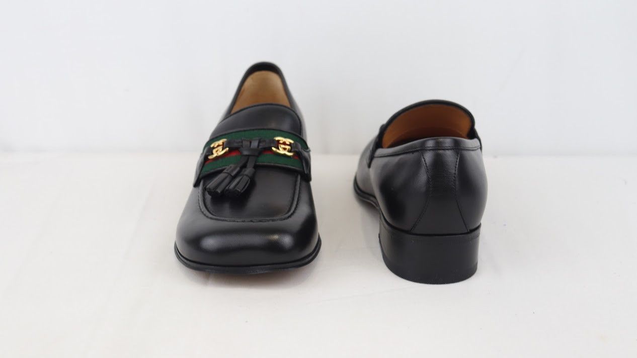 Gucci o1rshd1 Jakarta/NS Gucci Moccasin Leather in Black Size US 7 / IT 37 - 8 Thumbnail