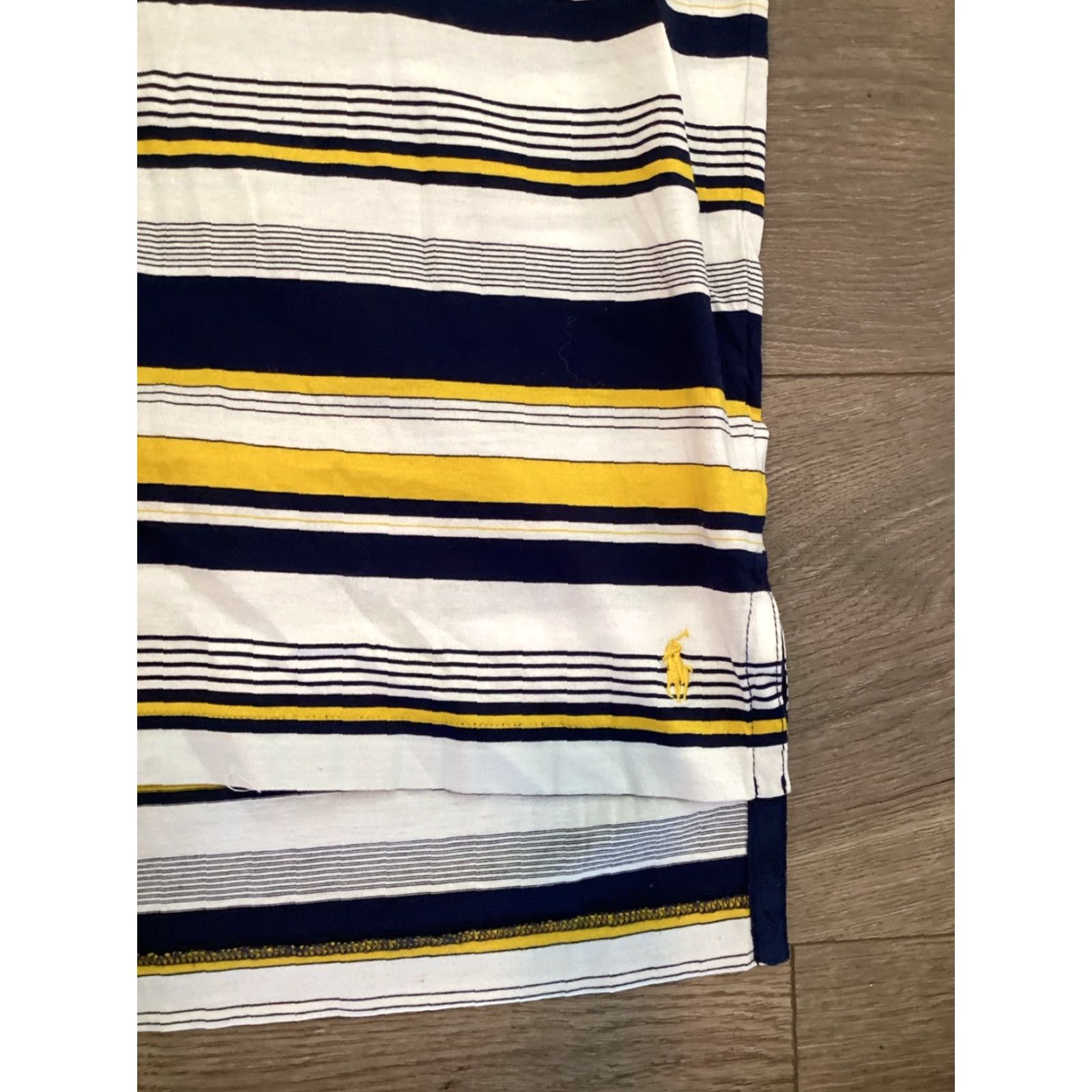 Polo Ralph Lauren VTG Polo Ralph Lauren Polo Shirt Men’s 100% Cotton Short Sleeve Navy Yellow Stripe L Blue Striped Polo Mens Regular Fit Vintage Shirts Size US L / EU 52-54 / 3 - 2 Thumbnail