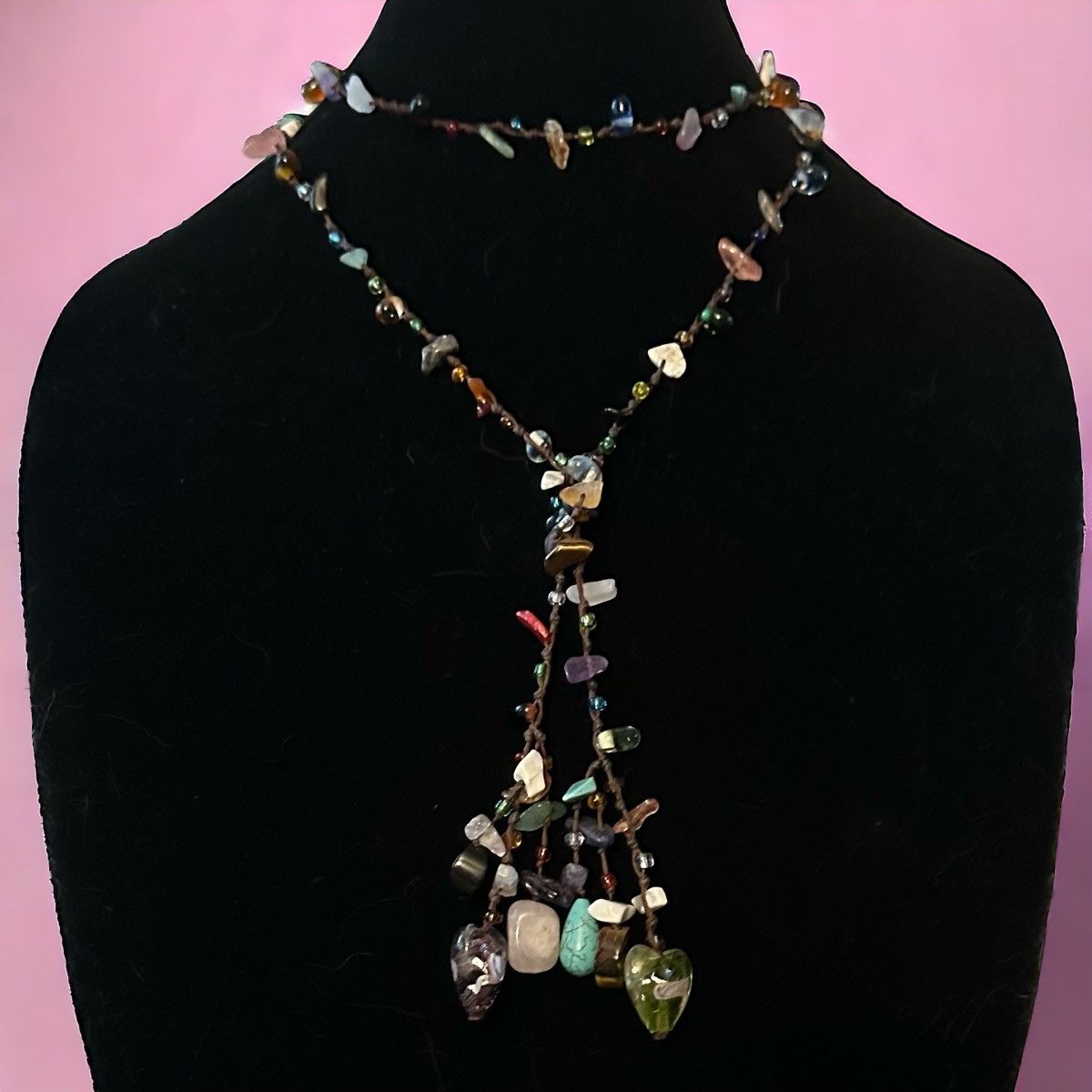 Other Polished semi precious stones knotted necklace Size ONE SIZE - 1 Thumbnail