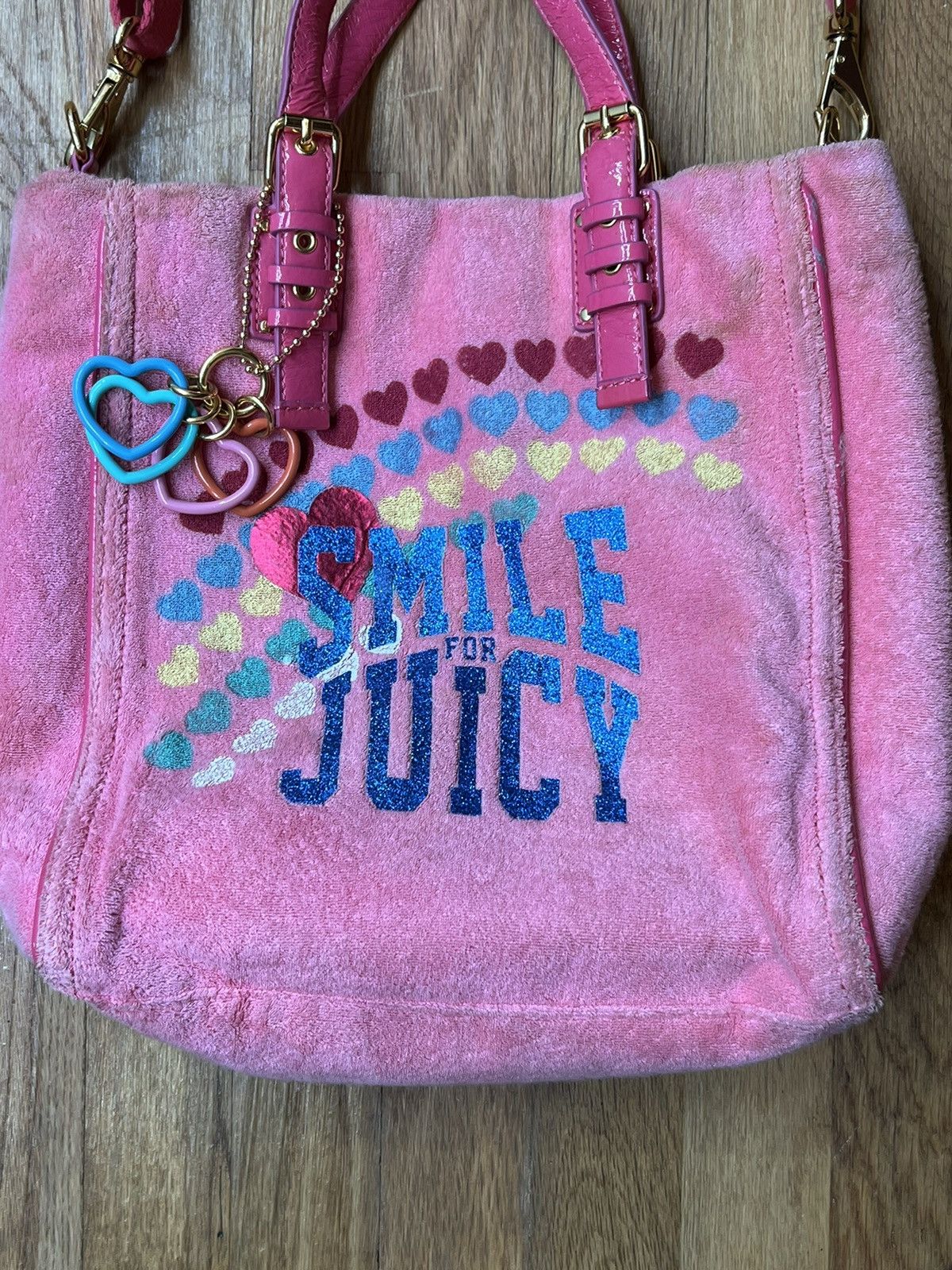 Juicy Couture ON HOLD Juicy Couture Smile For Juicy Pink Terrycloth Bag Size ONE SIZE - 7 Thumbnail