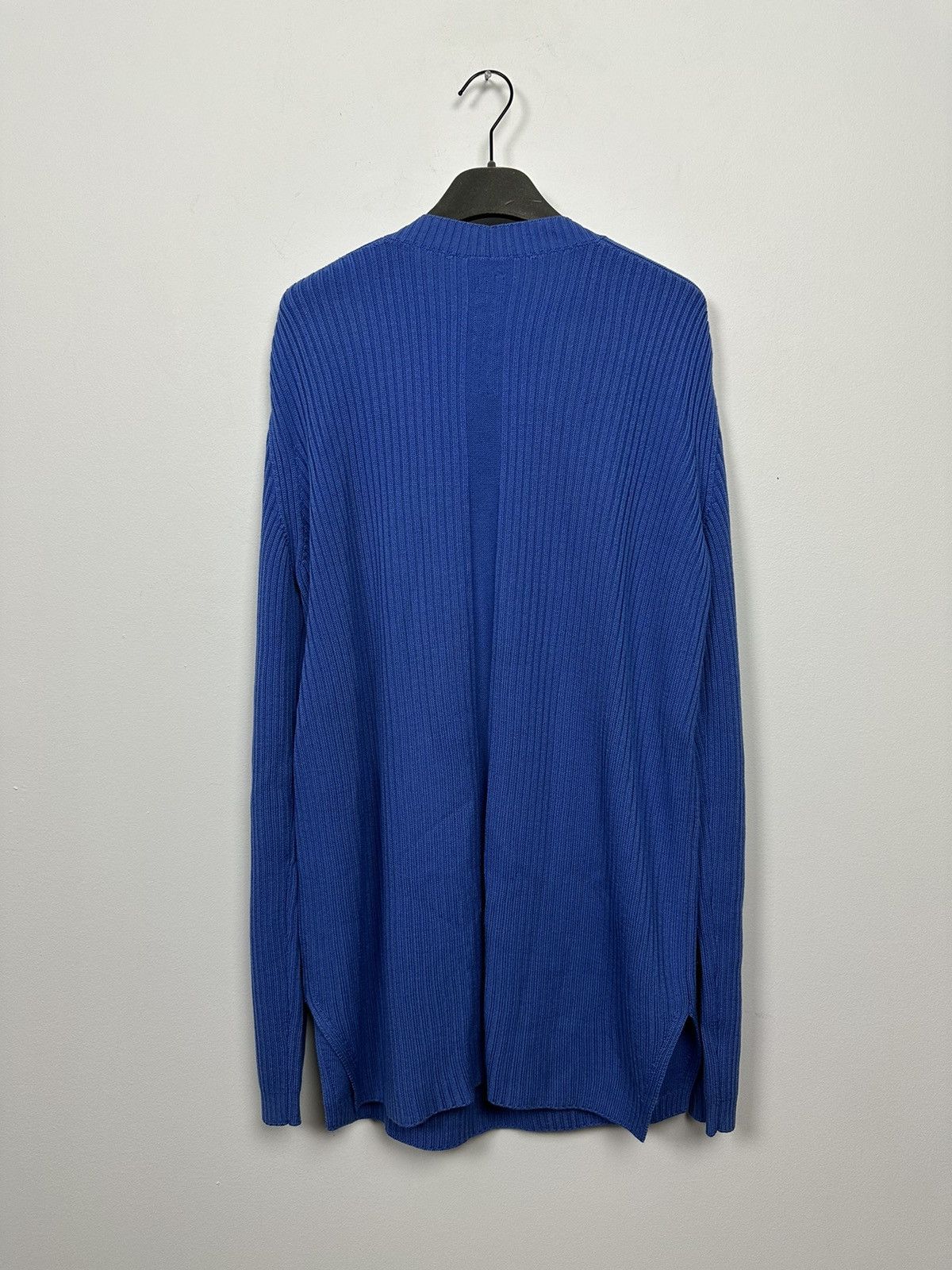 Rick Owens SS20 ‘TECUATL’ Blue Wool Geo Knit Sweater Size US L / EU 52-54 / 3 - 4 Thumbnail