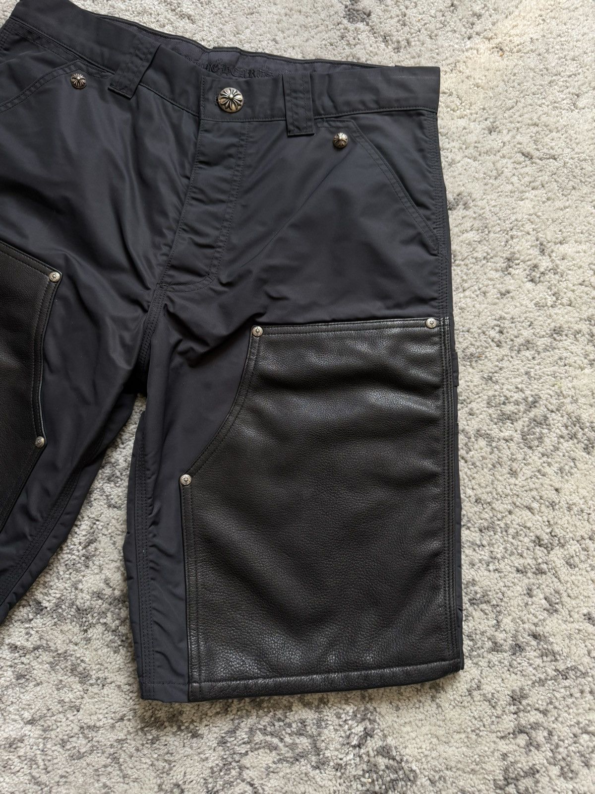 Chrome Hearts Lambskin Leather Nylon Carpenter Shorts Size US 31 - 3 Thumbnail