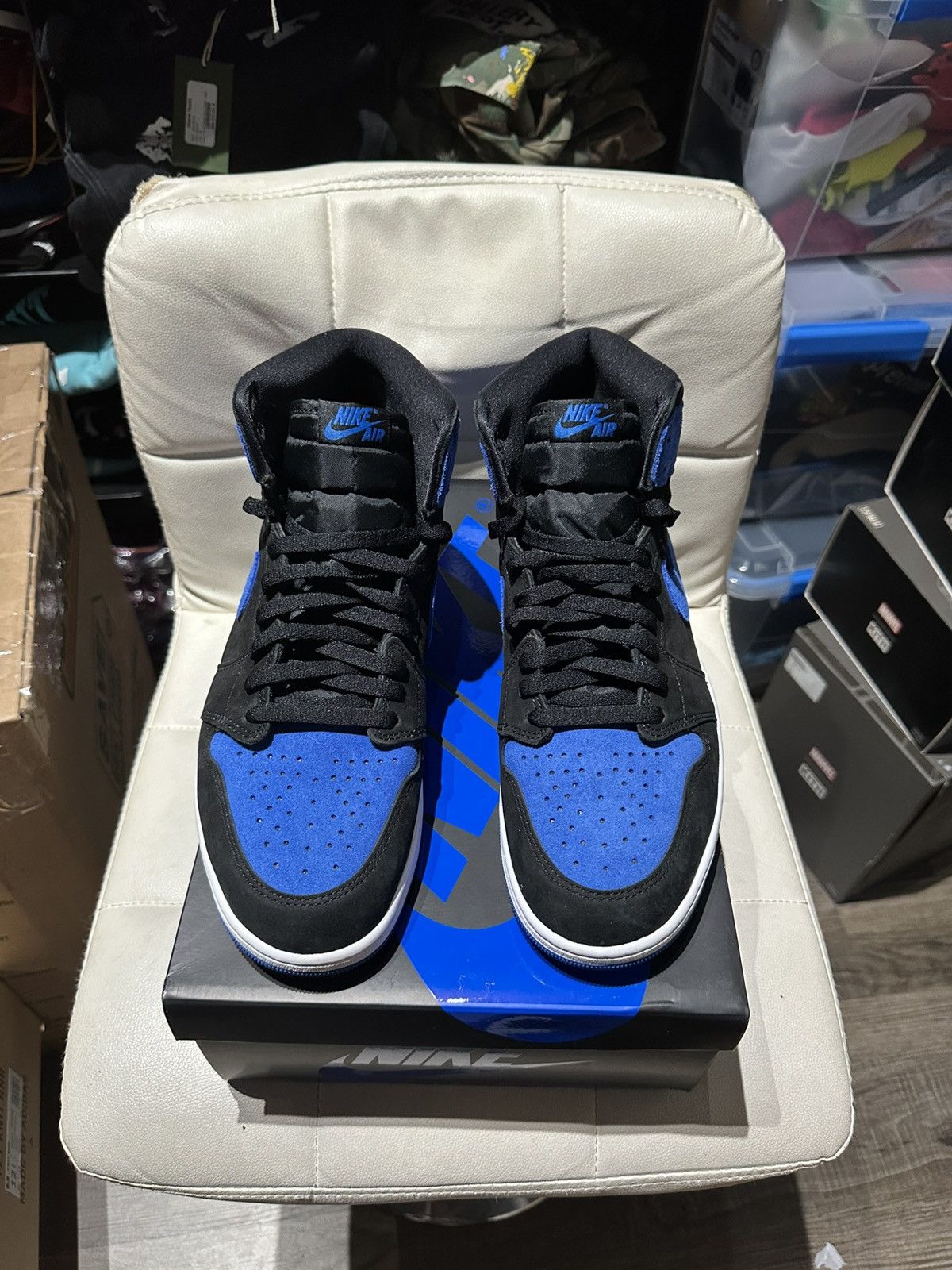 Nike Nike Air Jordan 1 High Royal Black Men Sz 12 DZ5485-042 Used Size US 12 / EU 45 - 3 Thumbnail