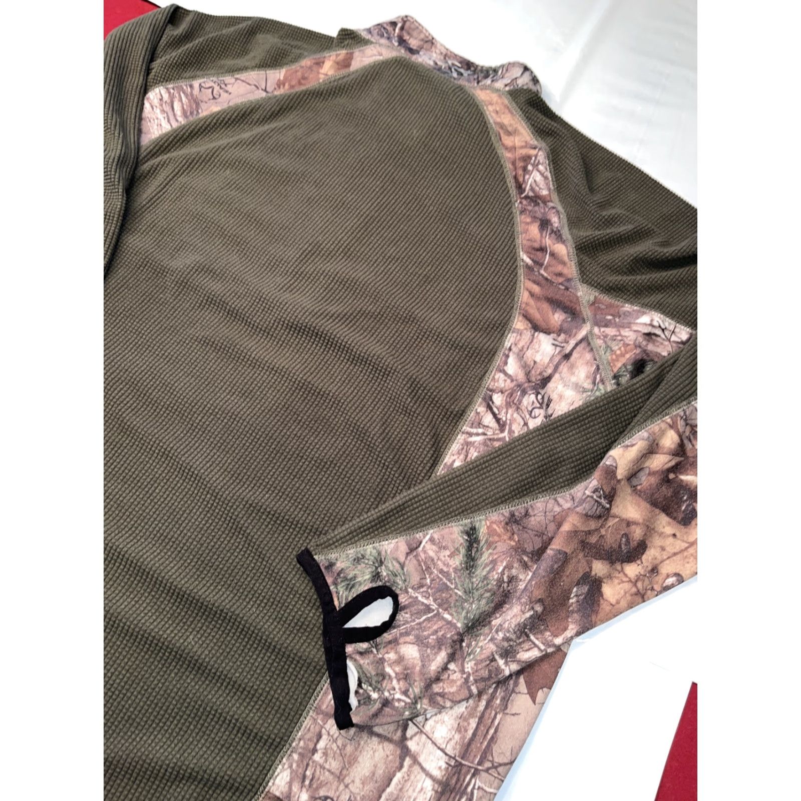 Olive Bushmaster 2XL Shirt Olive Green Thermal Knit 1/2 Zip Camo Long Sleeve Hunting Mens Shirt Size US XXL / EU 58 / 5 - 5 Thumbnail