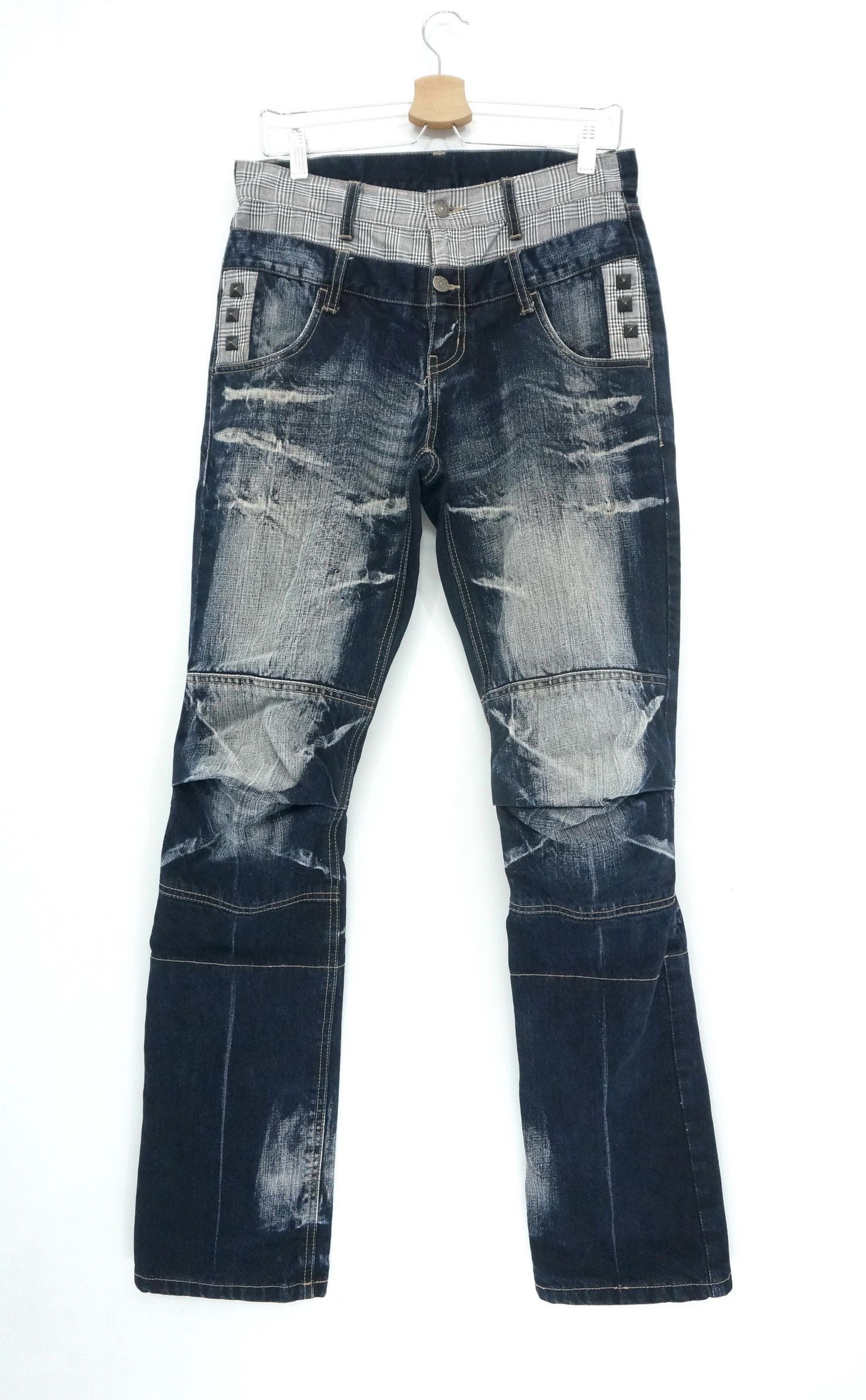 If Six Was Nine × PPFM × Tornado Mart PPFM Peyton Place Double Waist Distressed Roll Up Jeans Size US 29 - 1 Thumbnail