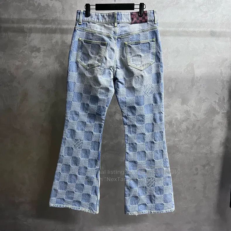 Louis Vuitton Louis Vuitton Blue plaid printed button mid-rise straight Size US 30 / EU 46 - 5 Thumbnail