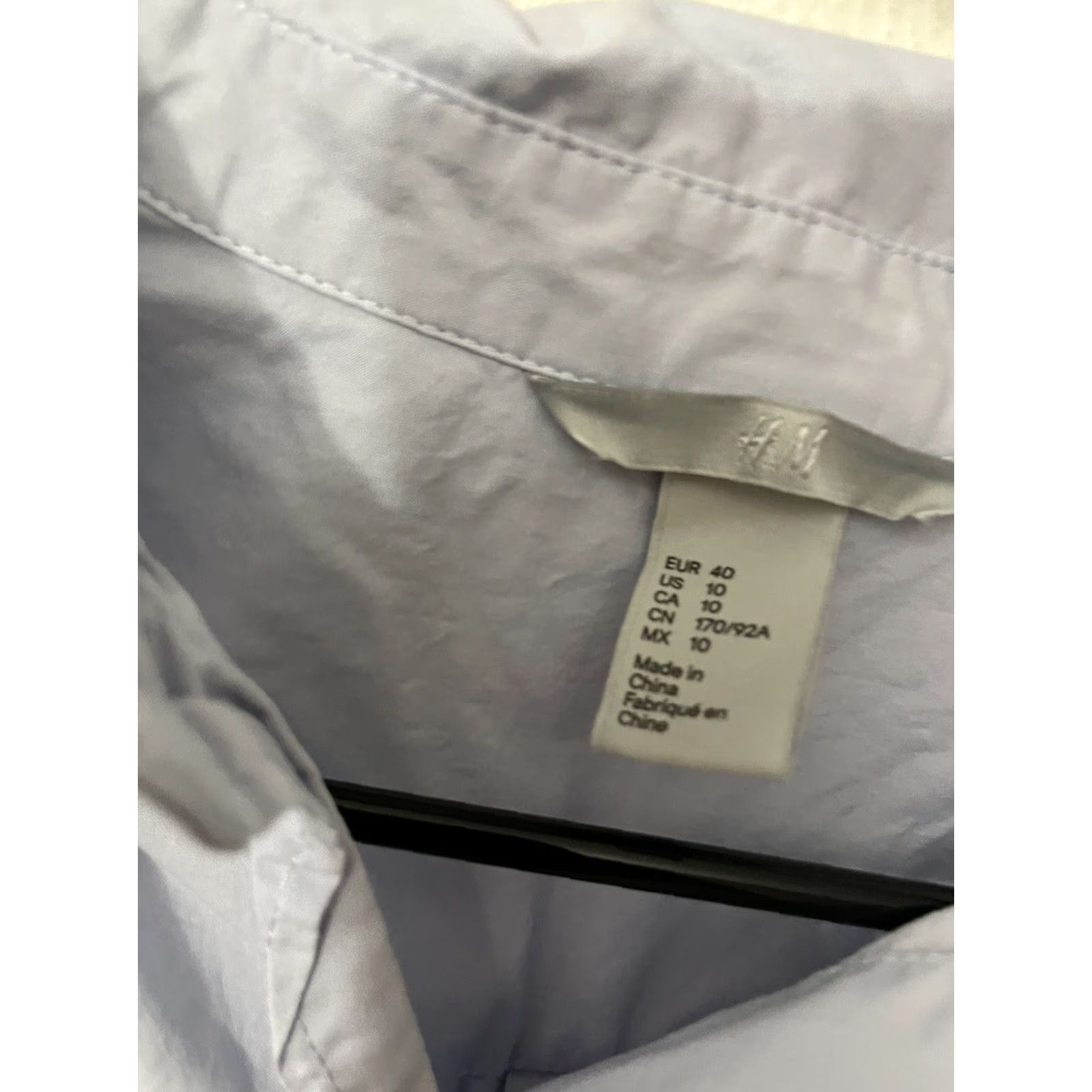 H&M H&M Womens Blue Solid Long Sleeve Button-Down Shirt Size 10 Size L / US 10 / IT 46 - 2 Thumbnail