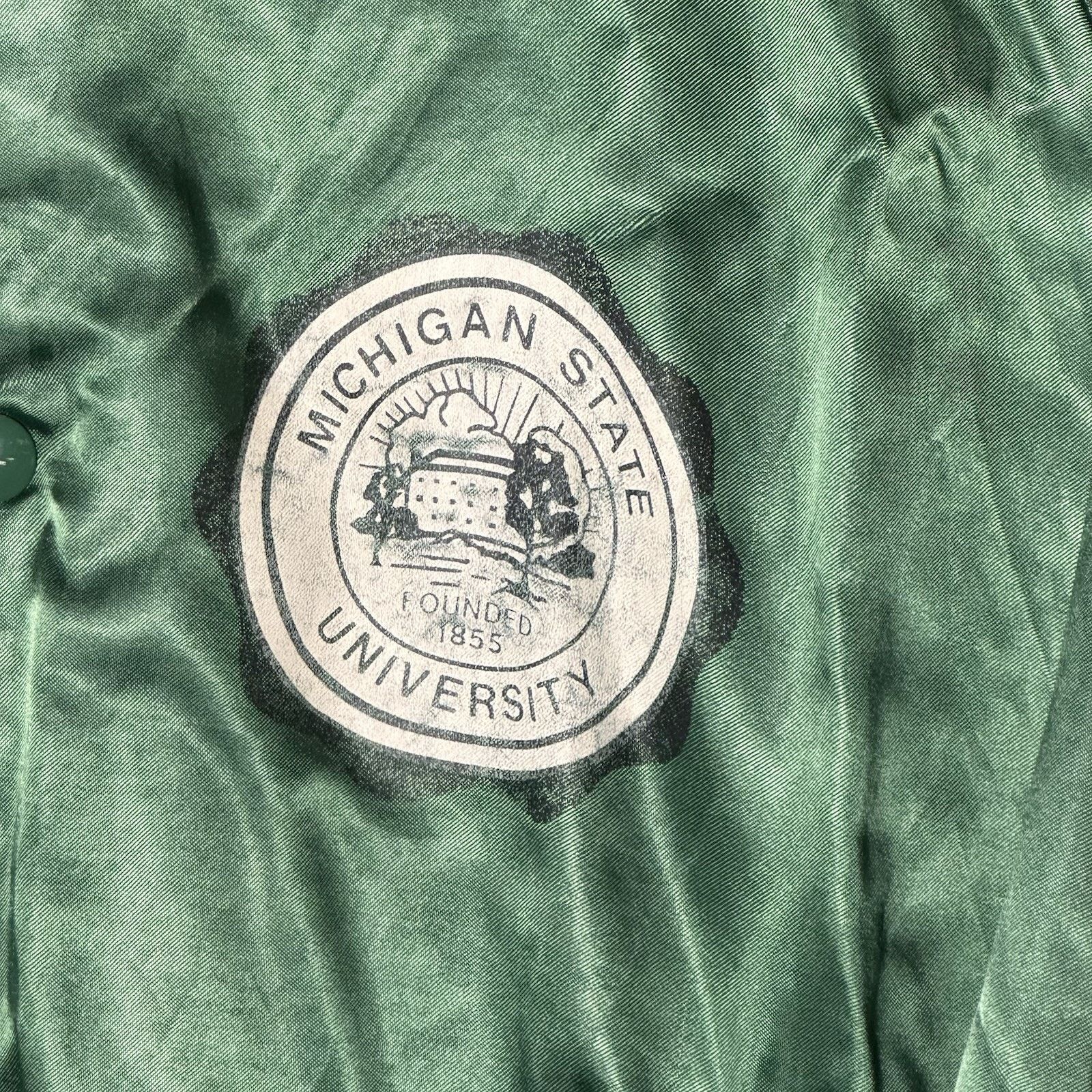 Chalk Line × Vintage VTG Chalkline Michigan St. Spartans Satin Bomber Jacket XL Size US XL / EU 56 / 4 - 14 Thumbnail