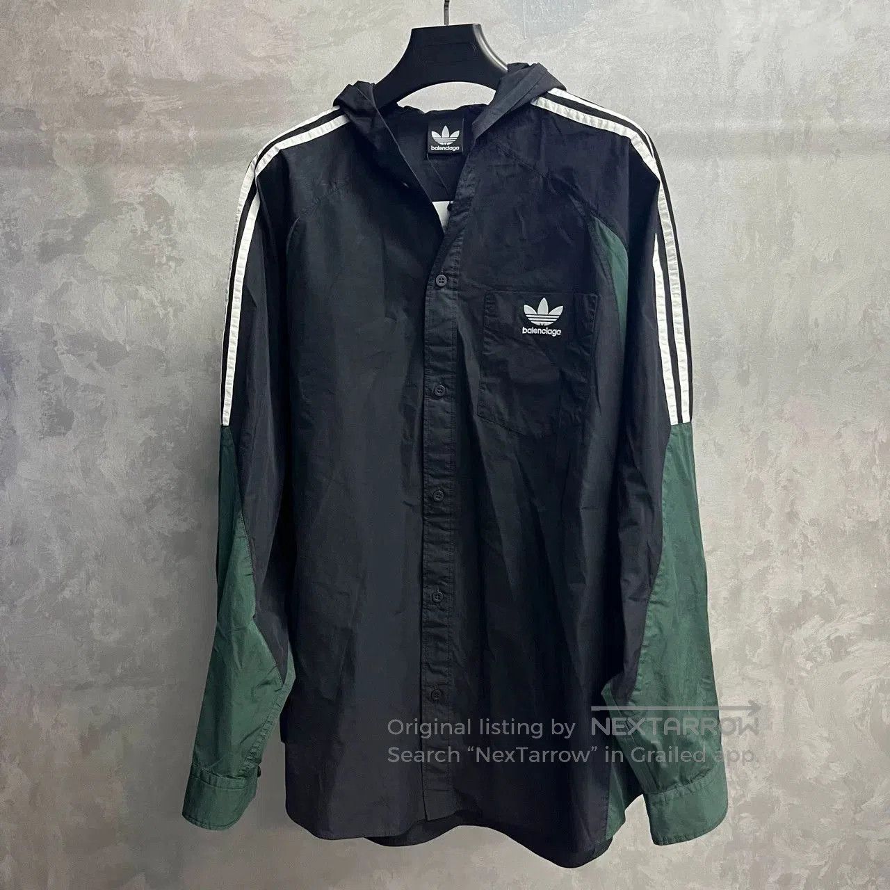 Balenciaga Balenciaga Black Green Colorblock Logo Jacket. Size US XL / EU 56 / 4 - 1 Thumbnail