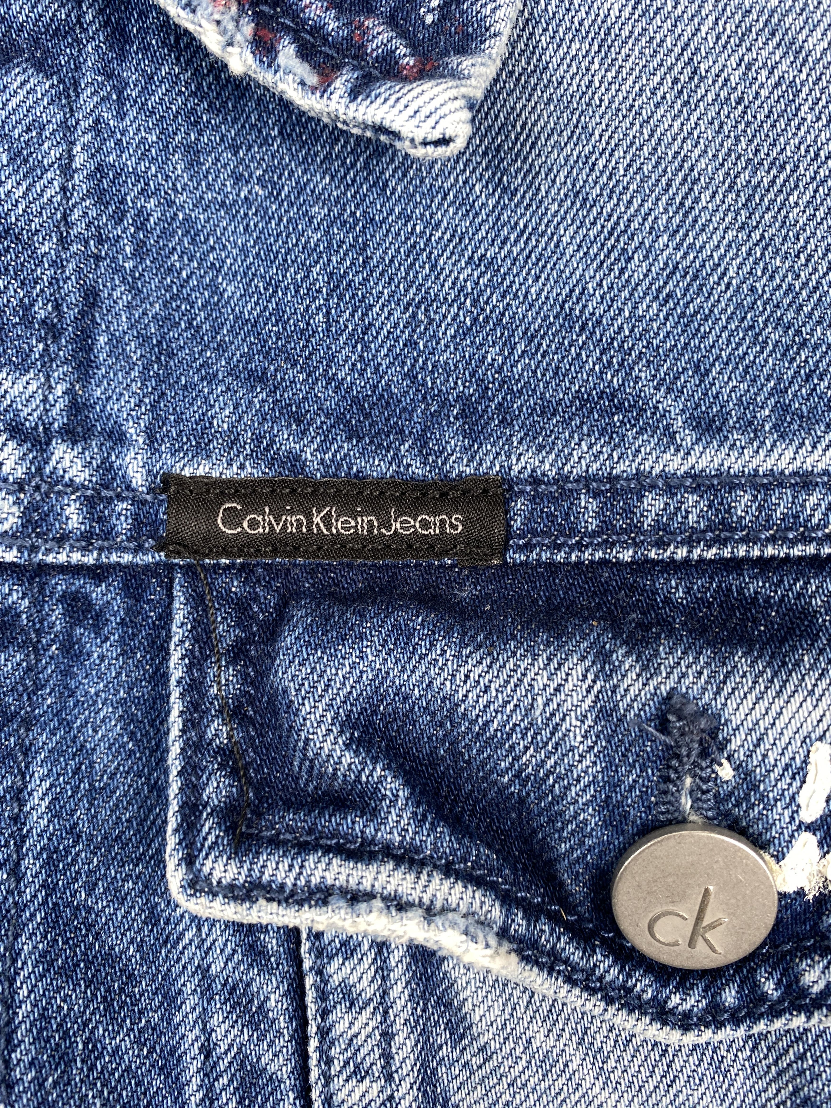 Calvin Klein Raf Simons 2014 Paint Splattered Denim Jacket Size US M / EU 48-50 / 2 - 5 Thumbnail