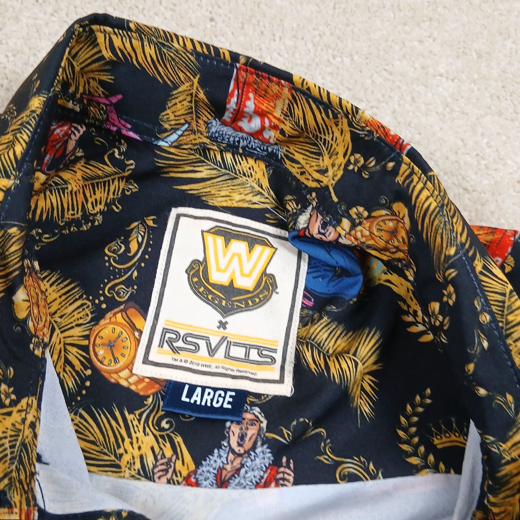 Vintage VINTAGE RSVLTS The Roosevelts Wrestling Legends Rick Flair Shirt Men Large Black AOP Size US L / EU 52-54 / 3 - 5 Thumbnail