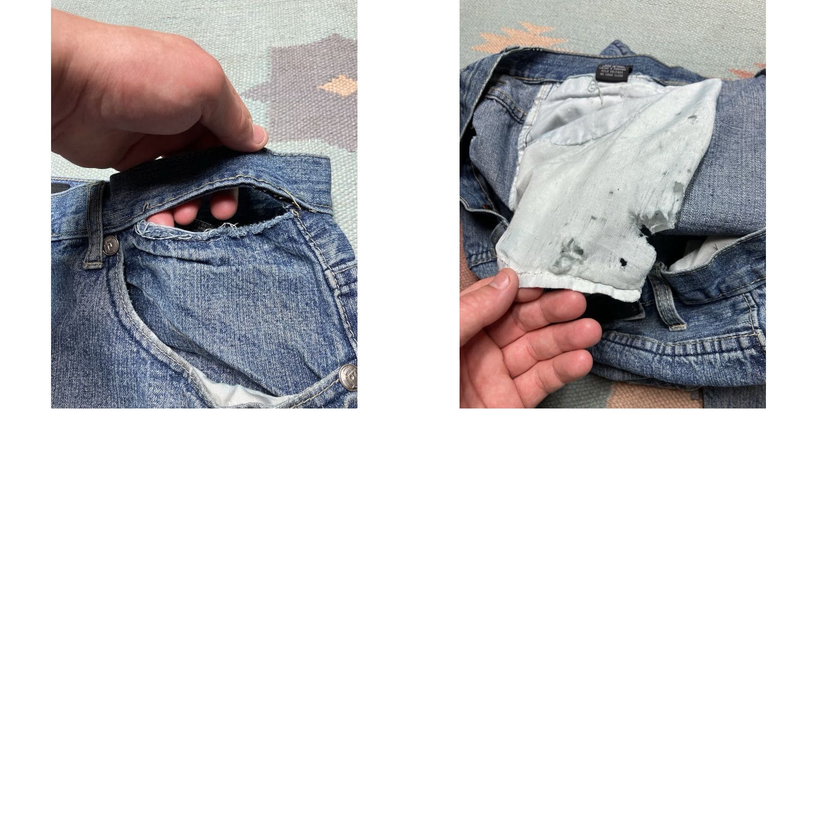 Vintage VINTAGE Jeans Men 40x34 Blue Wide-Leg Embroidered Hip Hop Baggy Y2K Distressed 40x34 Jeans Size US 40 / EU 56 - 8 Thumbnail
