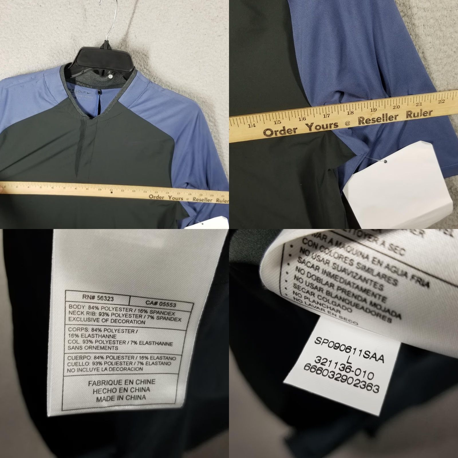 Nike Nike Golf Shirt Mens Large Black Blue Dri-Fit Athletic Performance Sample Size US L / EU 52-54 / 3 - 8 Thumbnail
