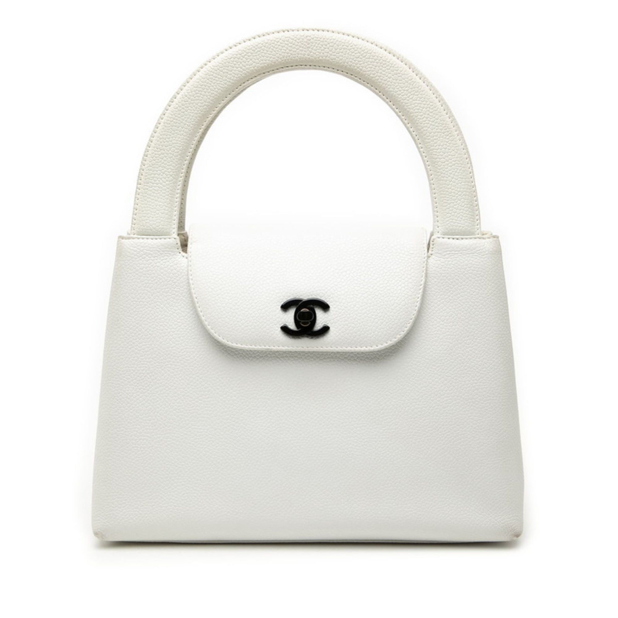 Chanel CHANEL Coco Mark Handbag White Leather Women's Size ONE SIZE - 1 Thumbnail