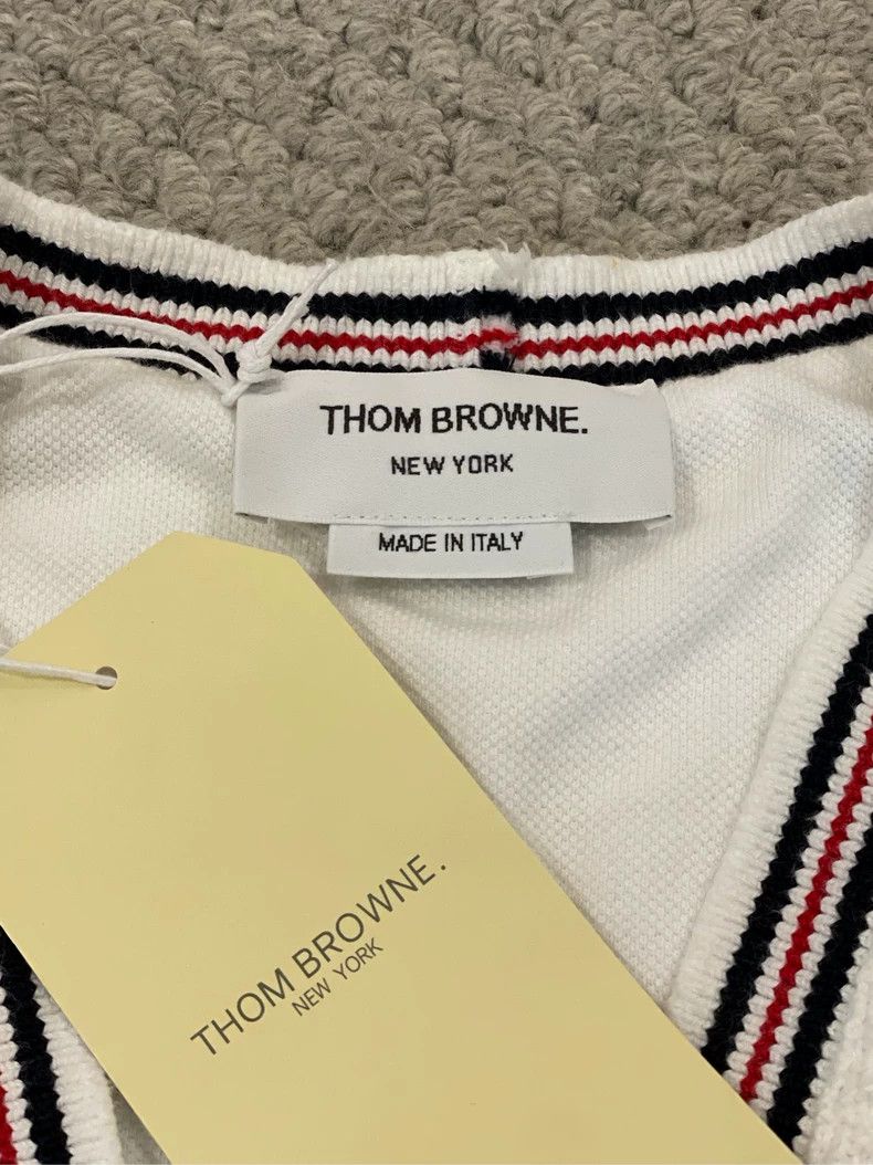 Thom Browne Thom browne White striped pattern knitted cardigan jacket 2 Size US XS / EU 42 / 0 - 6 Thumbnail