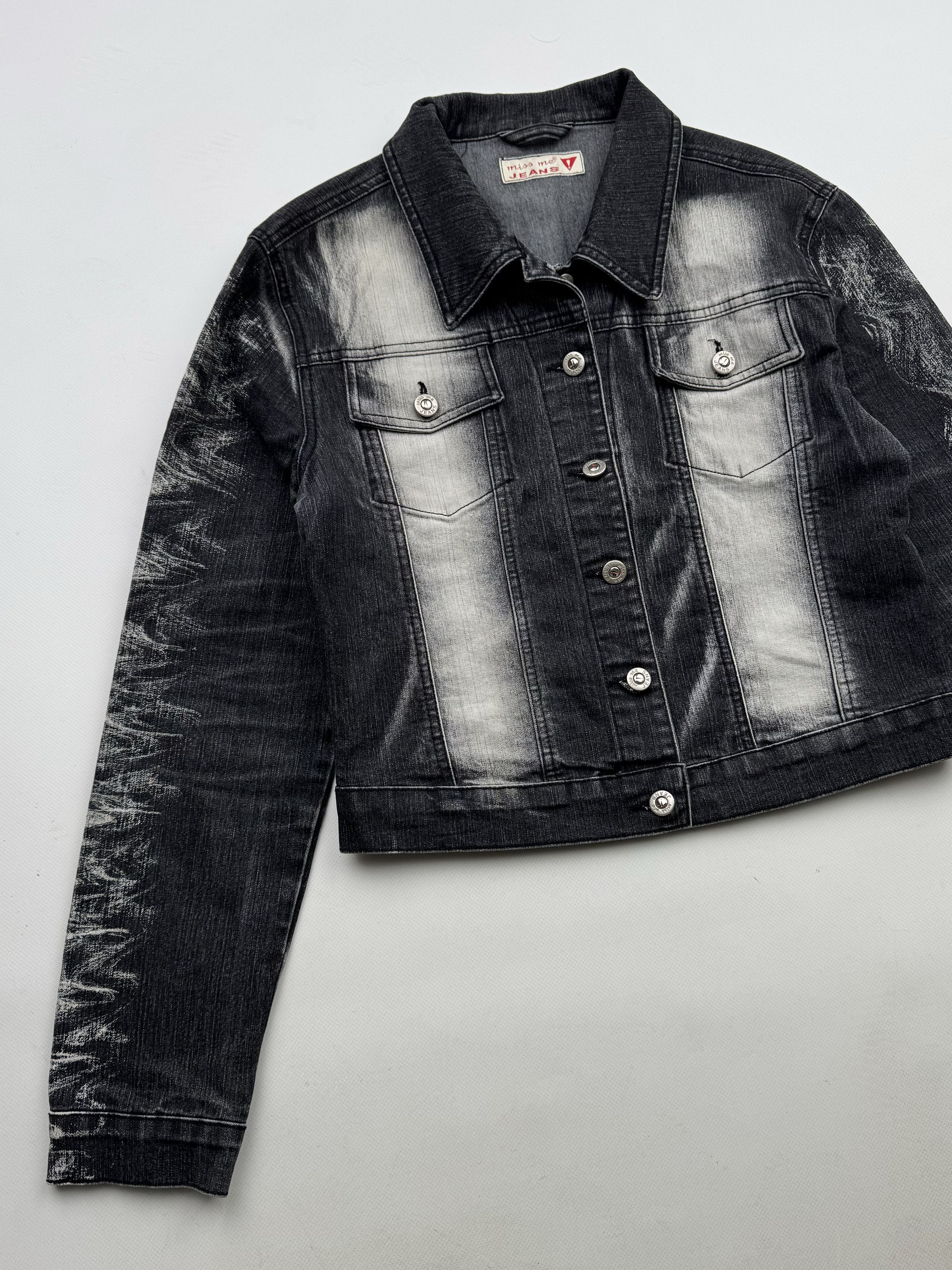 Vintage 90's Faded Cropped Denim Jacket B105(V153)E2 Size M / US 6-8 / IT 42-44 - 2 Thumbnail