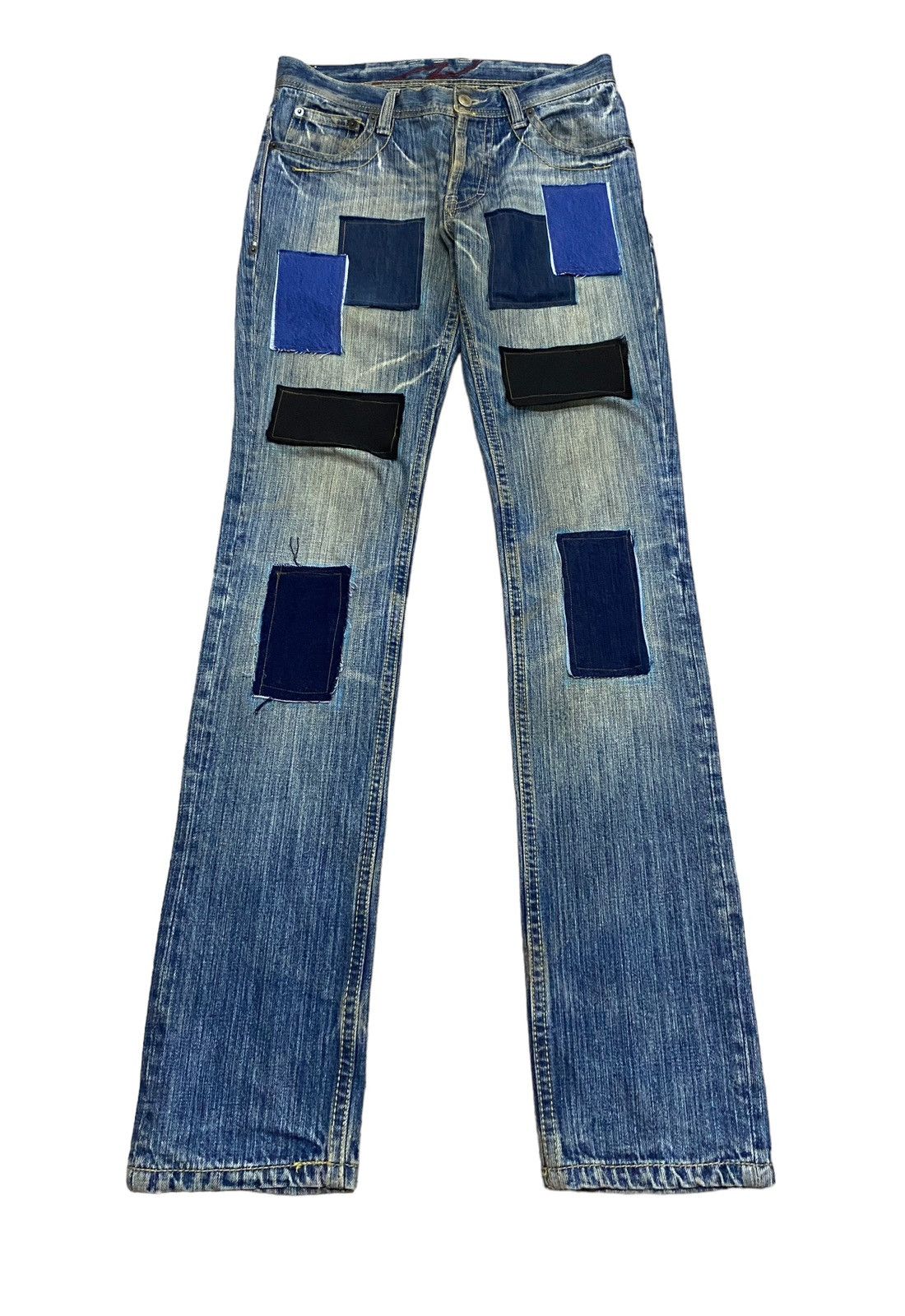 Rare Design Vintage Three Stones Throw Patchwork Jeans 2000s - Main Image