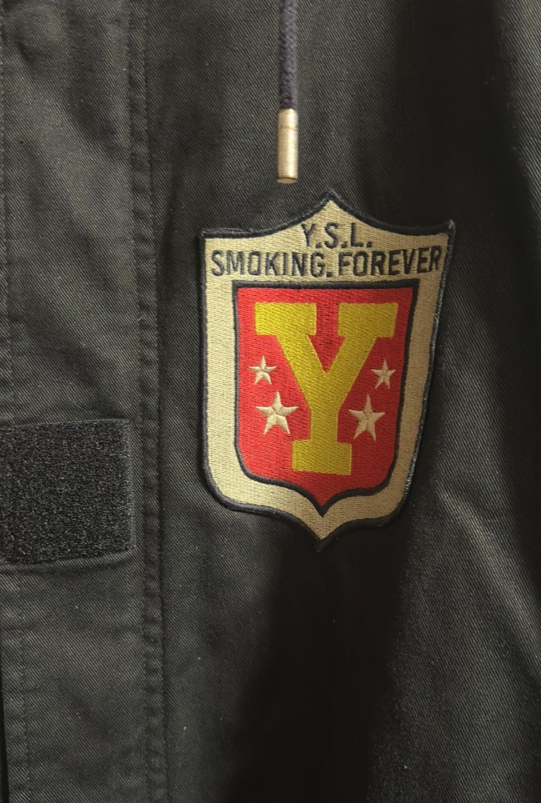 Saint Laurent Paris Saint Laurent Black Parka Coat Badge Patches Cotton Jacket Size US S / EU 44-46 / 1 - 2 Thumbnail