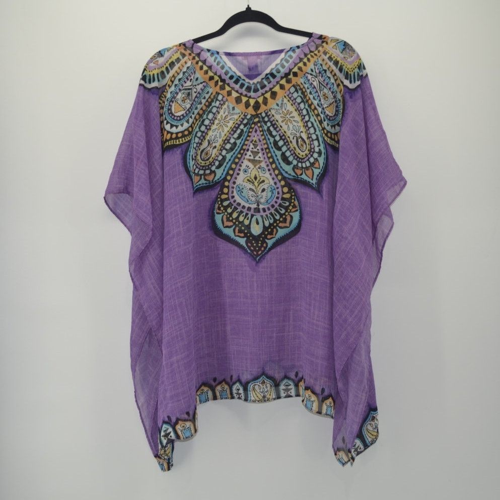 Chicos Chico's Small Medium Purple Sheer Blouse Boho Up Top Size S / US 4 / IT 40 - 2 Thumbnail