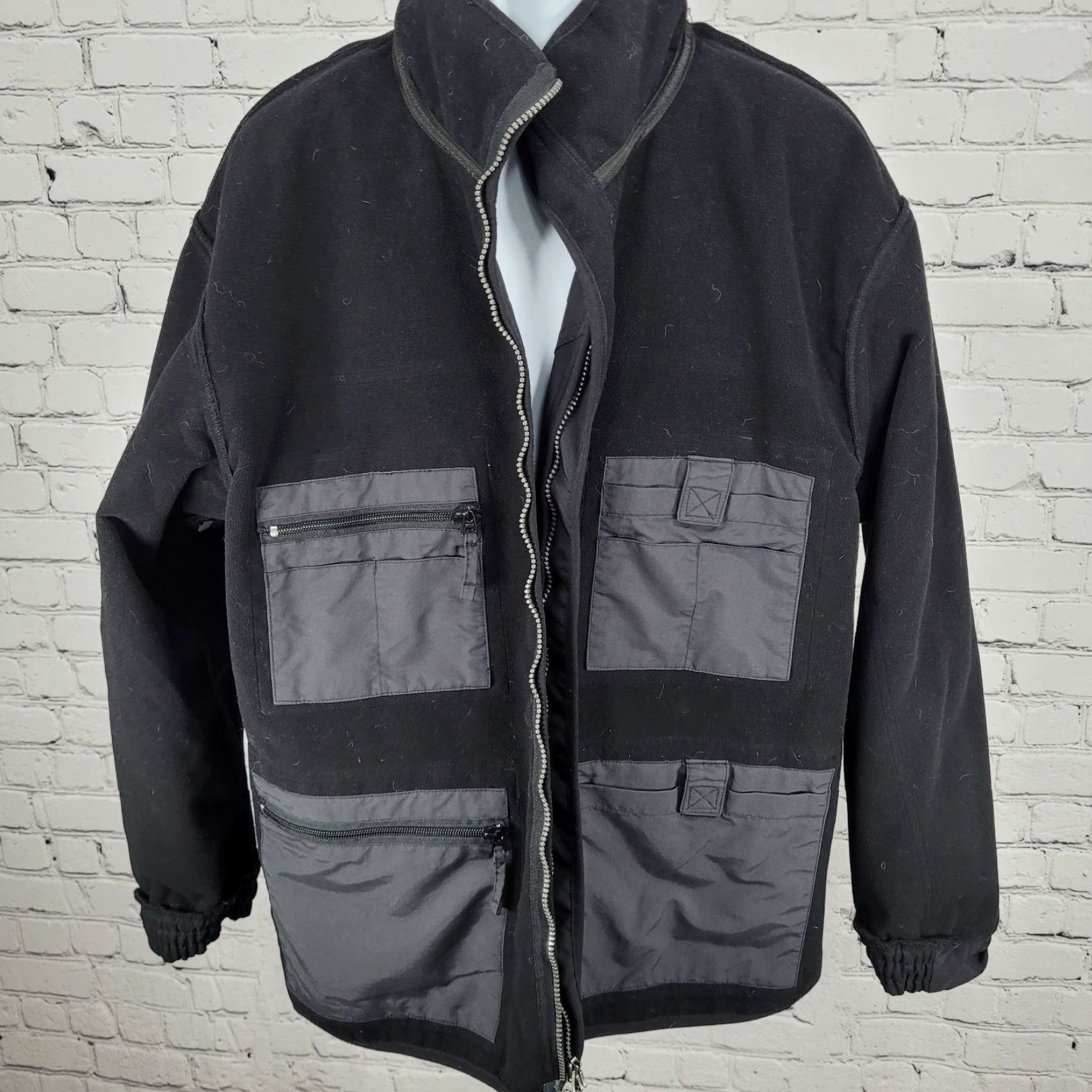 Vintage Duluth Trading Jacket XL Black Tradesmen Cargo Utility Fleece Lined Workwear Zip Mens Size US XL / EU 56 / 4 - 4 Thumbnail
