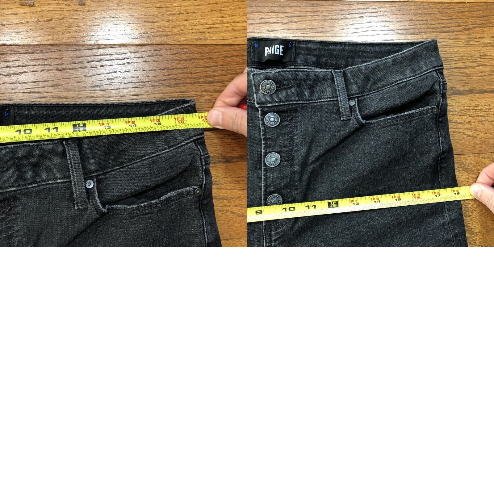 Paige Paige Jeans Faded Black Hoxton Slim Ankle Button Fly Womens 32 X 27.5 Inseam Size 24" / US 00 / IT 34 - 9 Thumbnail
