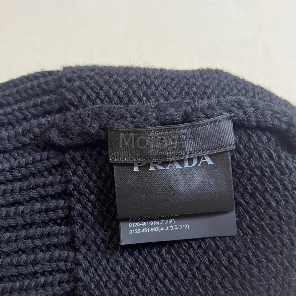 Prada Sz L Prada Pattern Stitch Knitwear Hat-2508 Size ONE SIZE - 5 Thumbnail