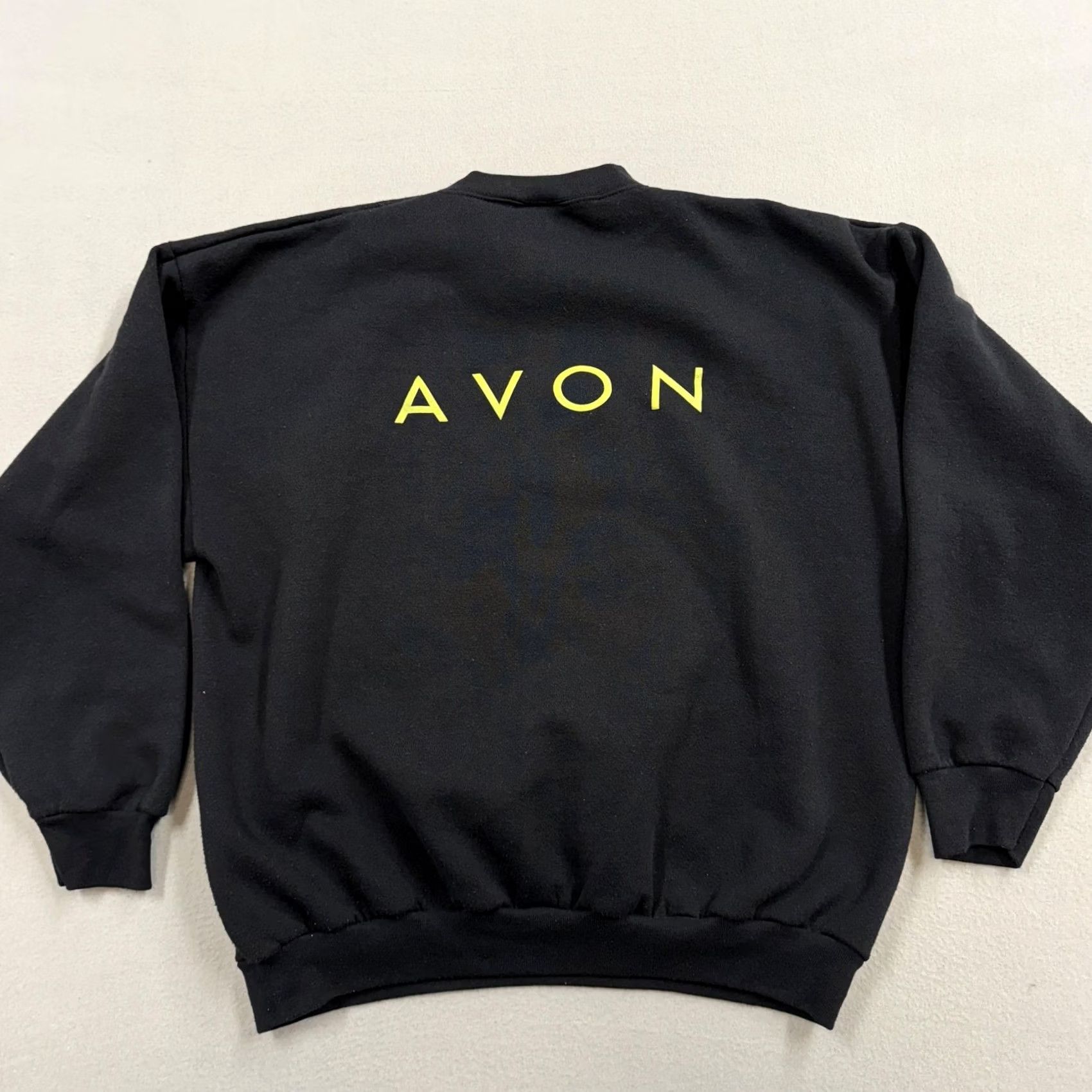 Tultex Vintage Avon Crewneck Sweatshirt Womens XL Black Floral Logo Tultex 90s Sweatshirt Cotton Polyester Fleece Graphic Print Size XL / US 12-14 / IT 48-50 - 5 Thumbnail