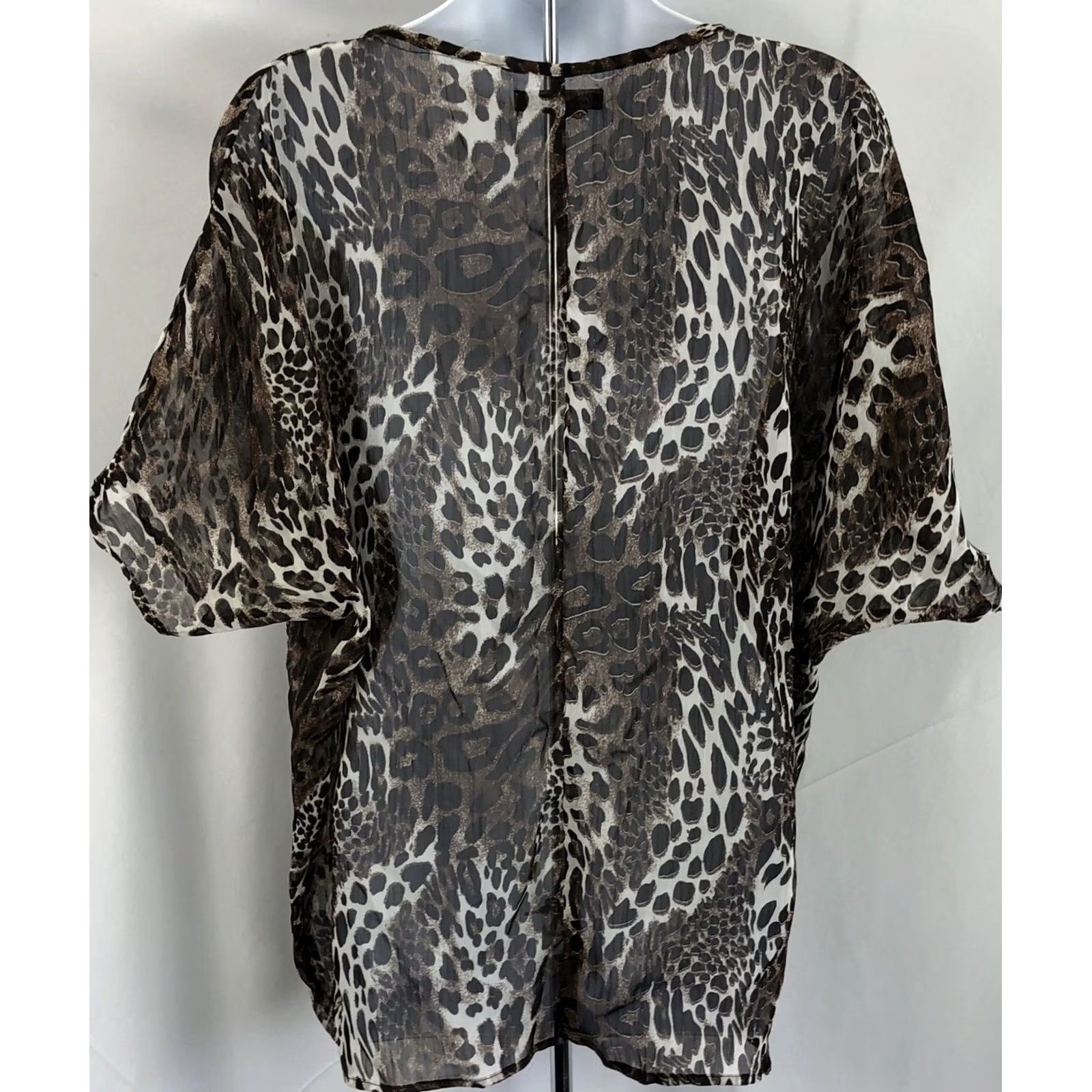 Vintage Rachael & Chloe Blouse Shirt M Brown Leopard Dolman 90s Glam Vintage No Size M / US 6-8 / IT 42-44 - 3 Thumbnail