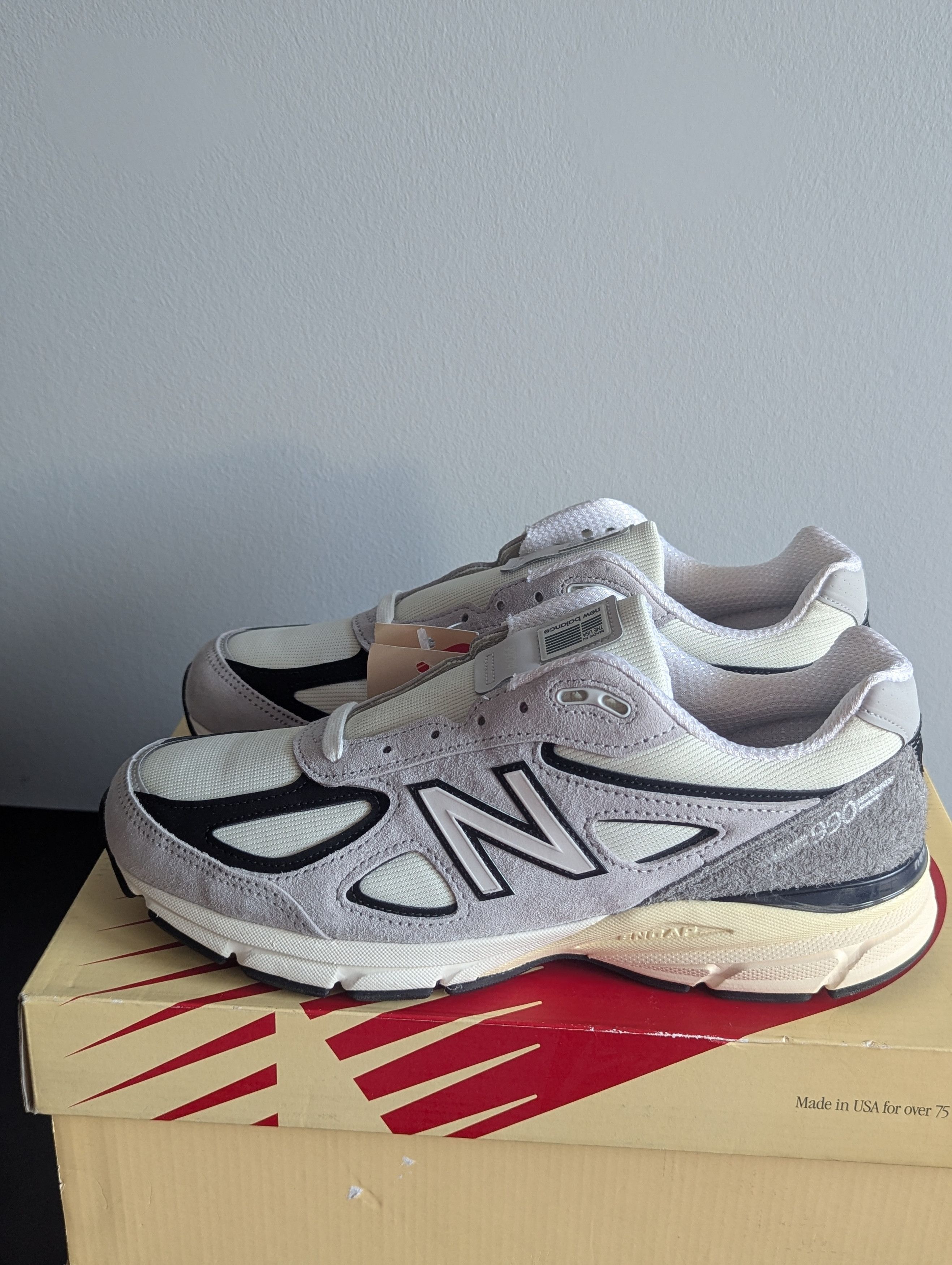 New Balance New Balance 990v4 MiUSA Teddy Santis Grey Black Cream Size US 9.5 / EU 42-43 - 1 Thumbnail