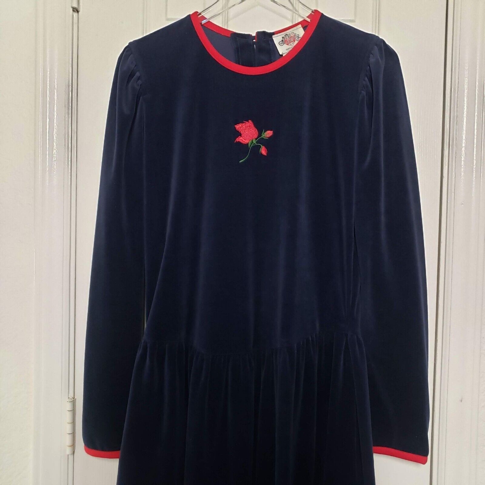 Designer Vintage Lanz Floral Maxi Dress Womens Sz XL Blue Embroidered Size XL / US 12-14 / IT 48-50 - 2 Thumbnail