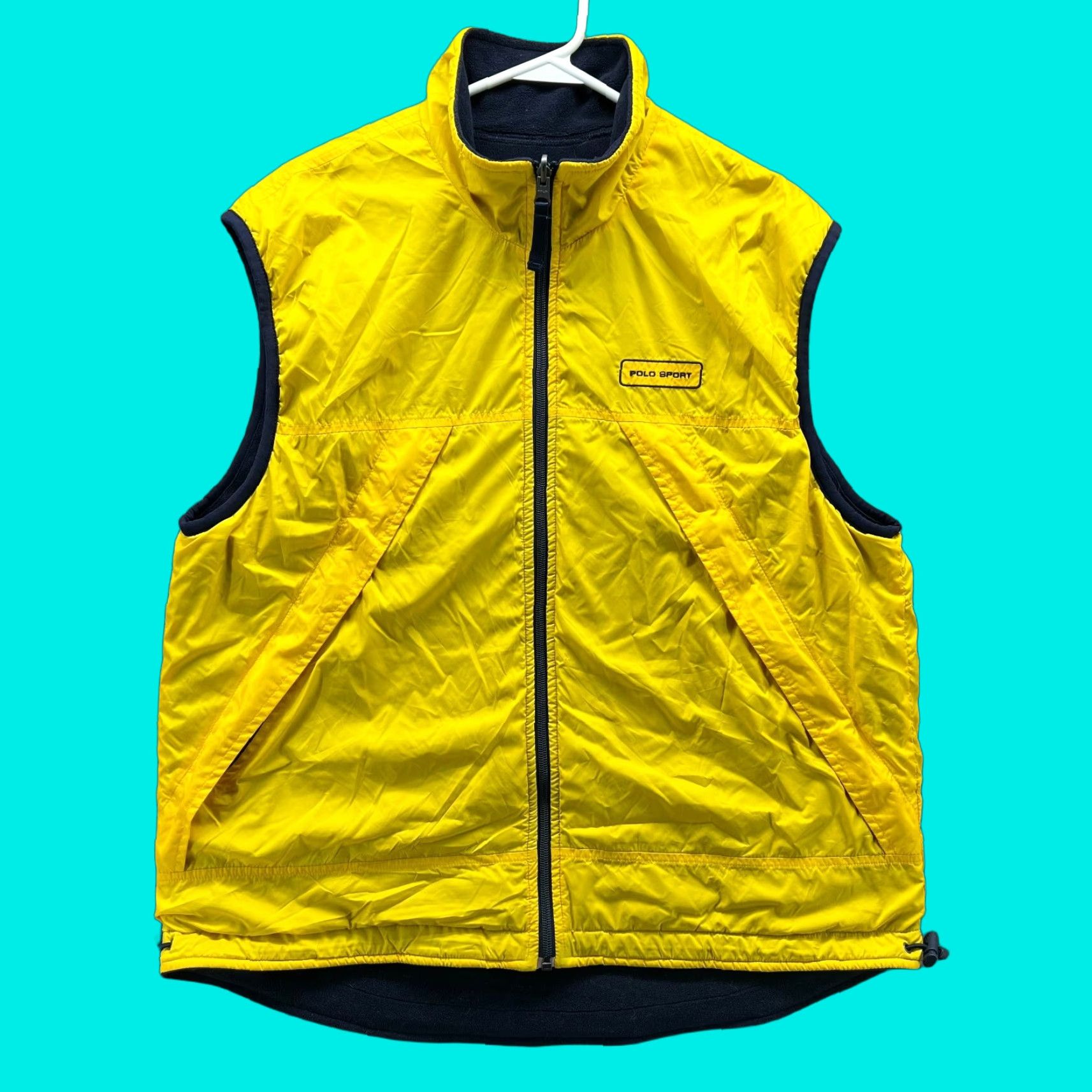 Ralph Lauren VINTAGE Ralph Lauren Sport Vest Men Large Yellow Full Zip Polartec Reversible USA Vtg Size US L / EU 52-54 / 3 - 1 Thumbnail