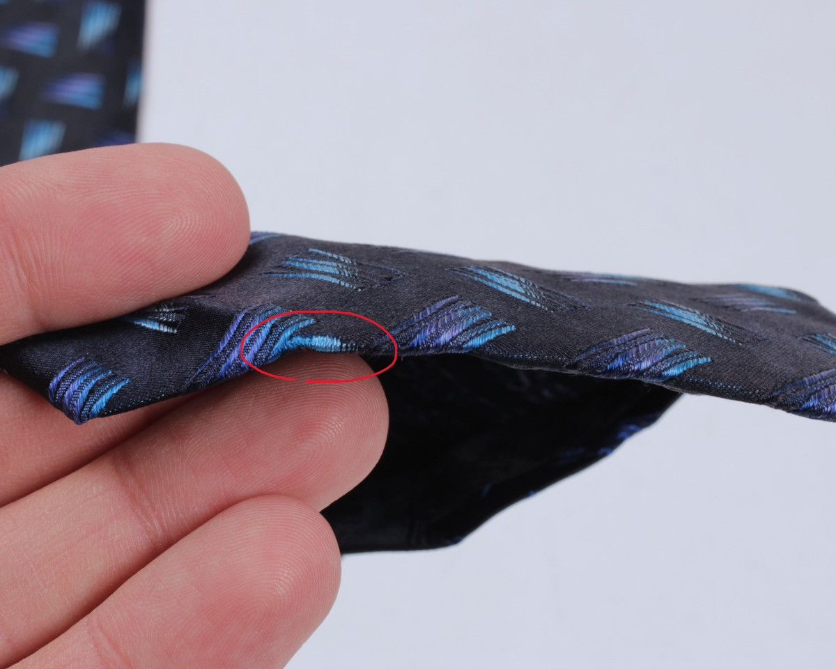 Designer × Missoni × Vintage MISSONI Cravatte Vintage Blue Geometric Silk Tie Size ONE SIZE - 14 Thumbnail