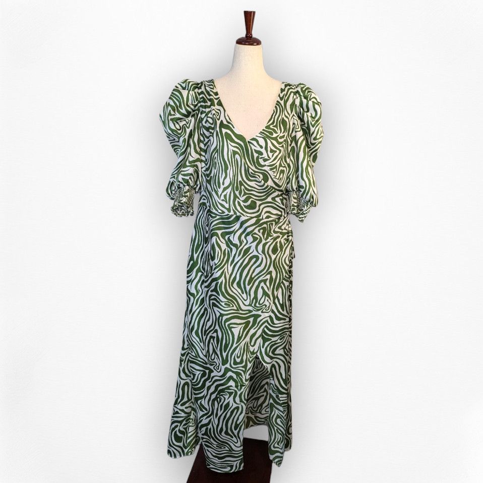 Cinq a Sept Cinq a Sept Kacy maxi dress size 14 green zebra print Size XL / US 12-14 / IT 48-50 - 1 Thumbnail