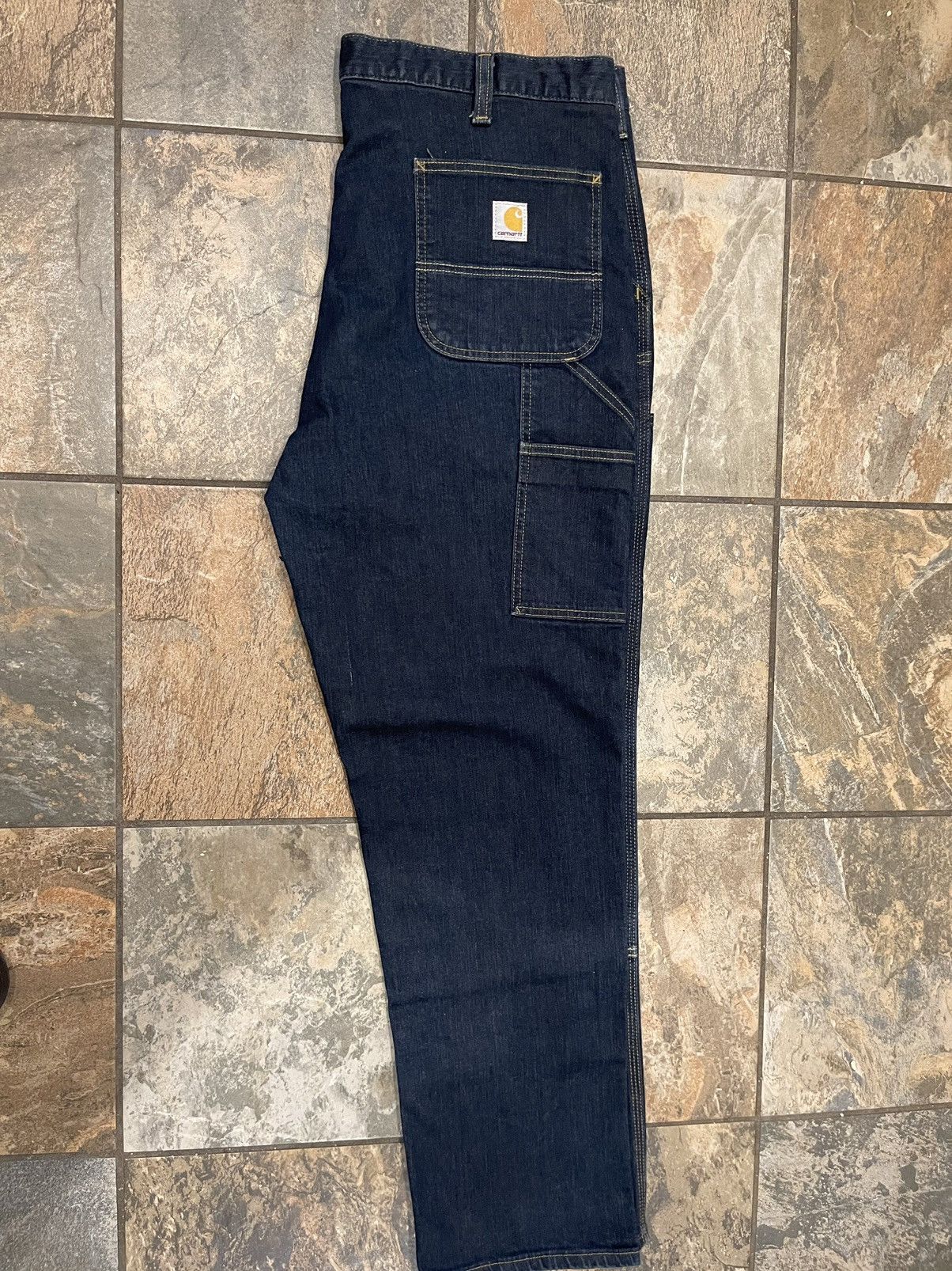 image of Double Knee Carhartt Jeans 40X32 in Blue, Men's