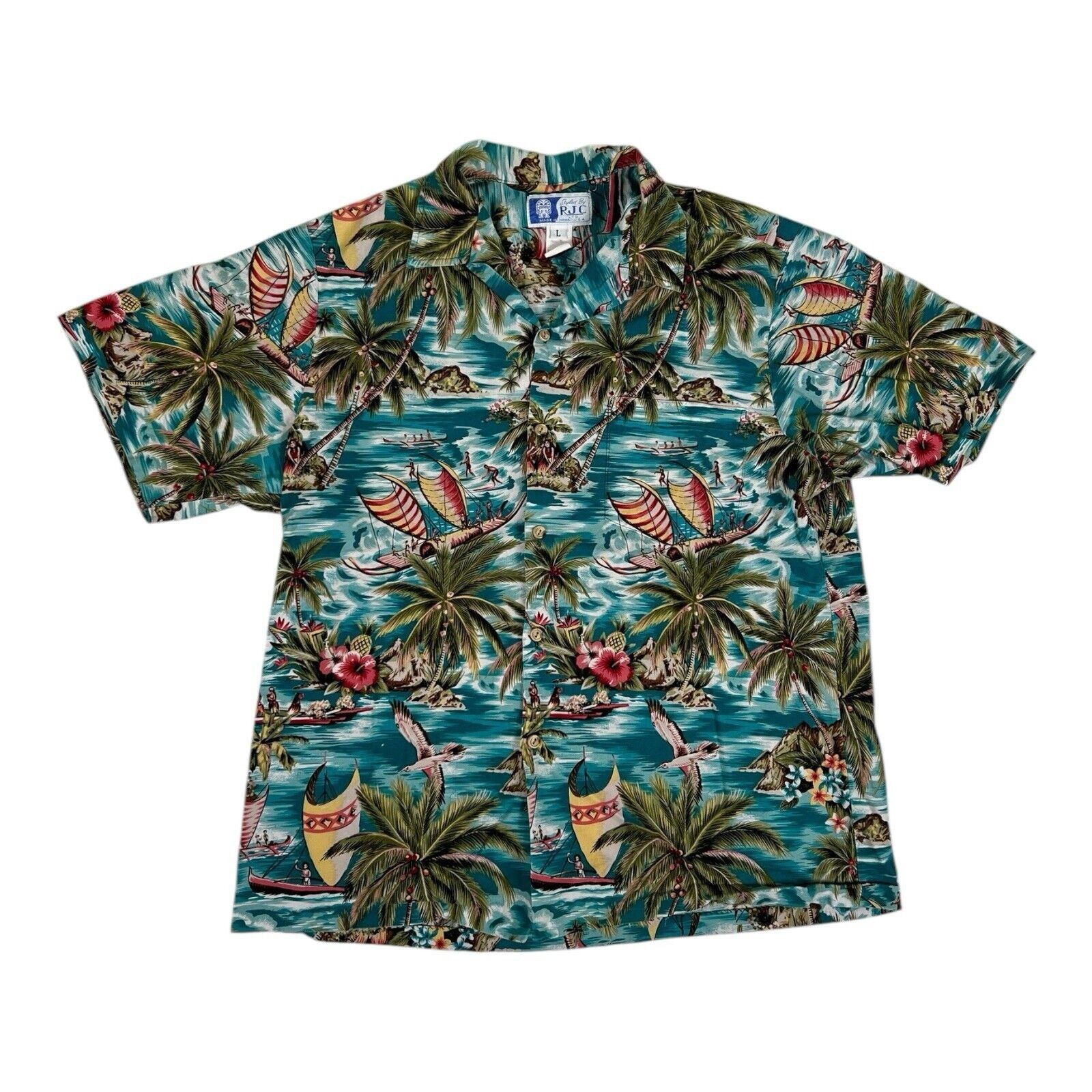 Vintage Vintage RJC Hawaiian Shirt Size Large Palm Tree Pineapple Be Size US L / EU 52-54 / 3 - 1 Thumbnail