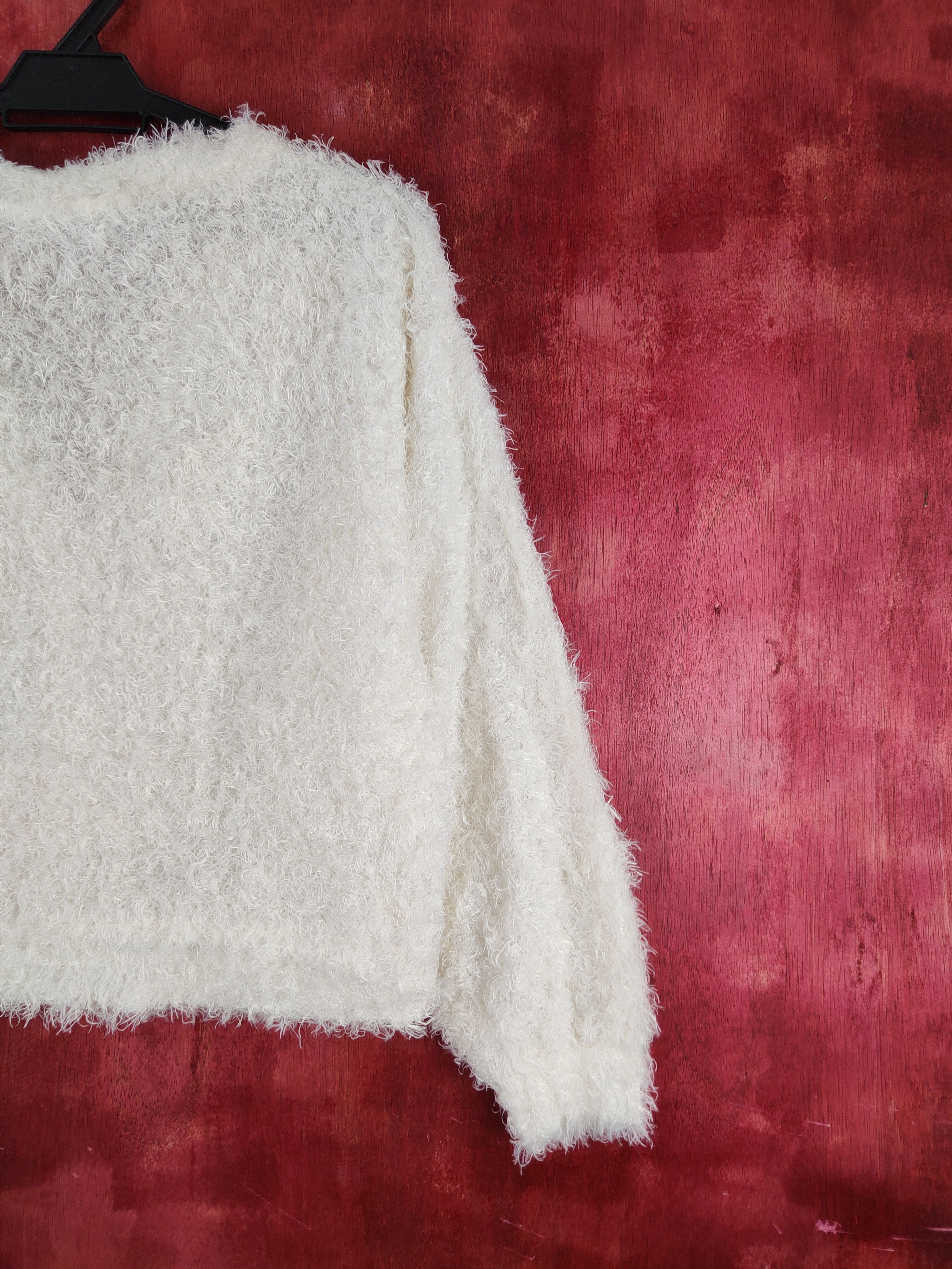 Homespun Knitwear × Japanese Brand Begum Ivory Shag Shaggy Fur Mohair Knitwear Cardigan #S2035 Size M / US 6-8 / IT 42-44 - 9 Thumbnail