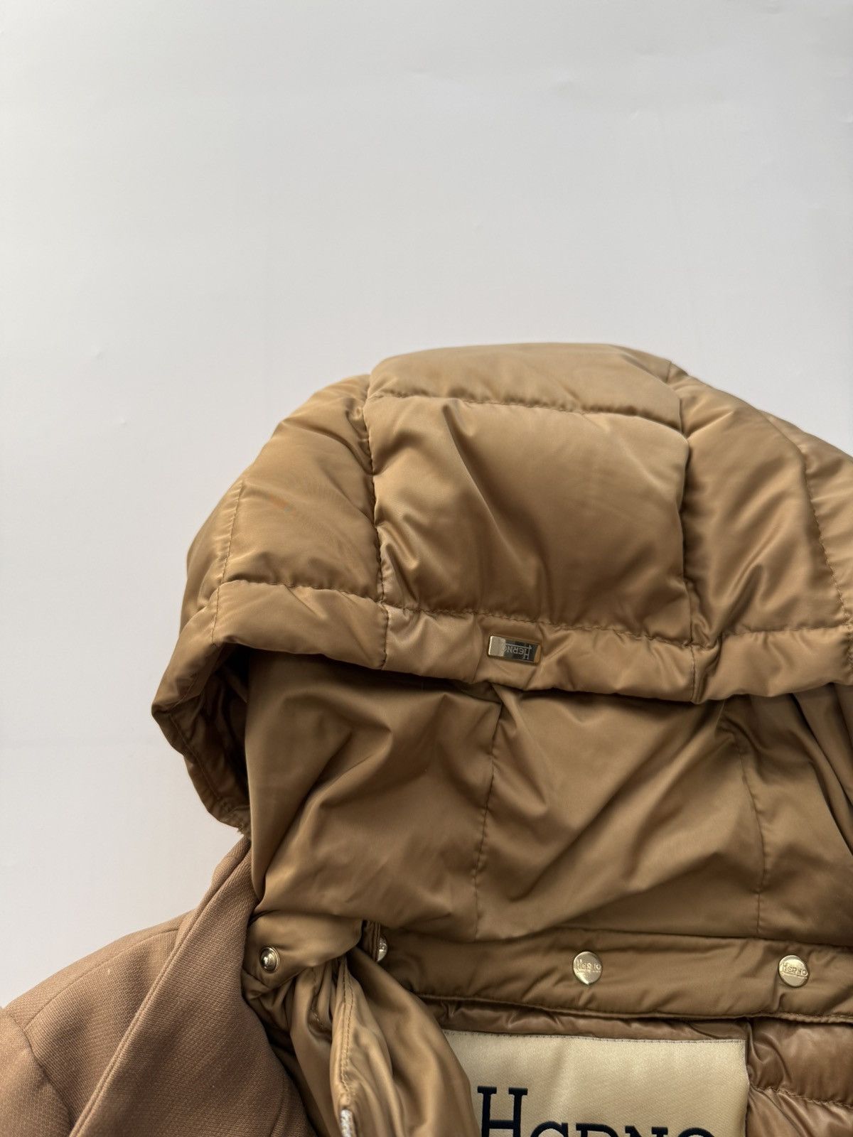Herno Herno Brown Tan Detachable Collar Puffer Coat Jacket Wool Size M / US 6-8 / IT 42-44 - 9 Thumbnail